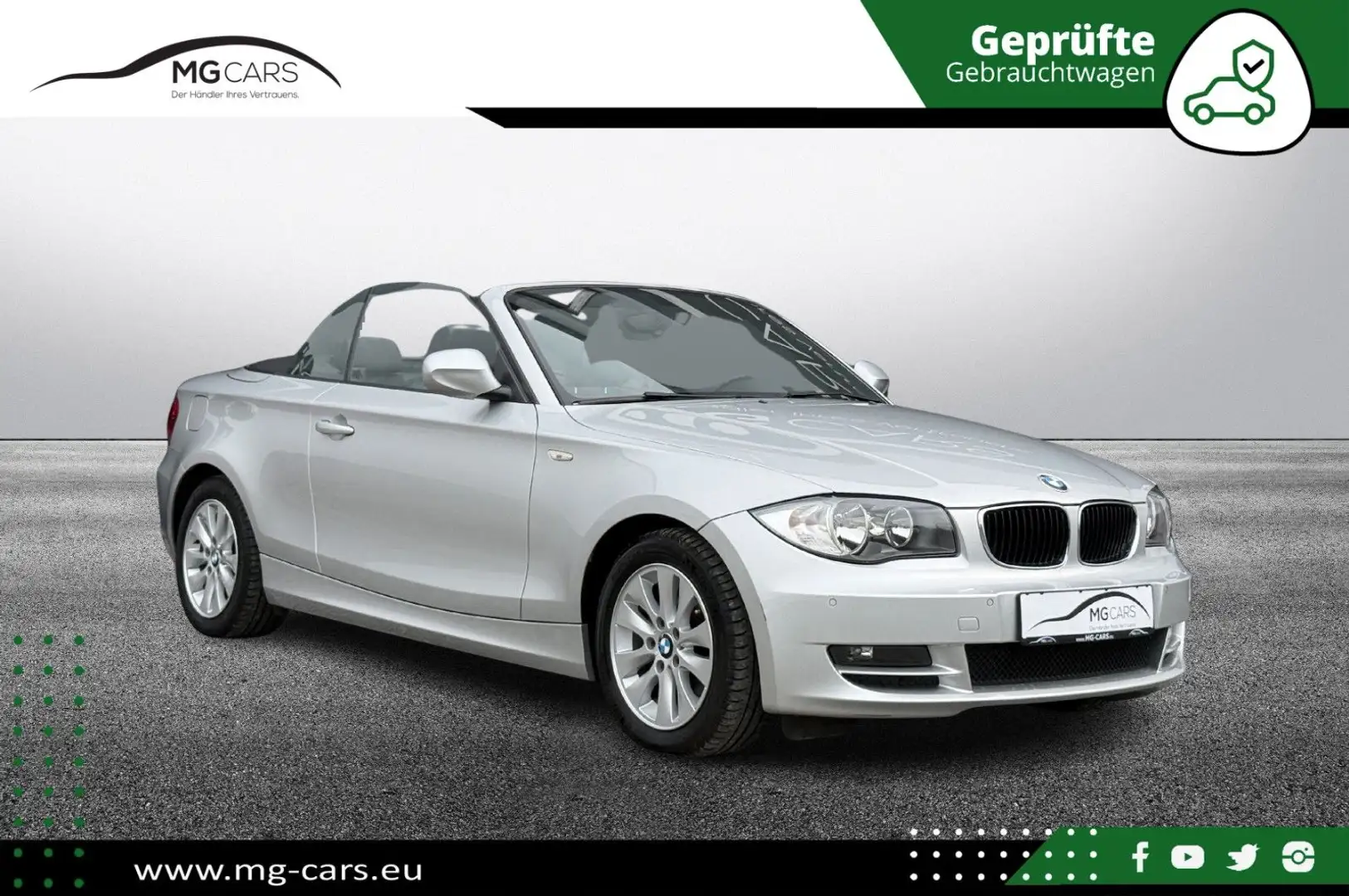 BMW 118 i~Cabrio~Leder~SHZ~Klima~Tüv Neu~Top Zustand! Silber - 1