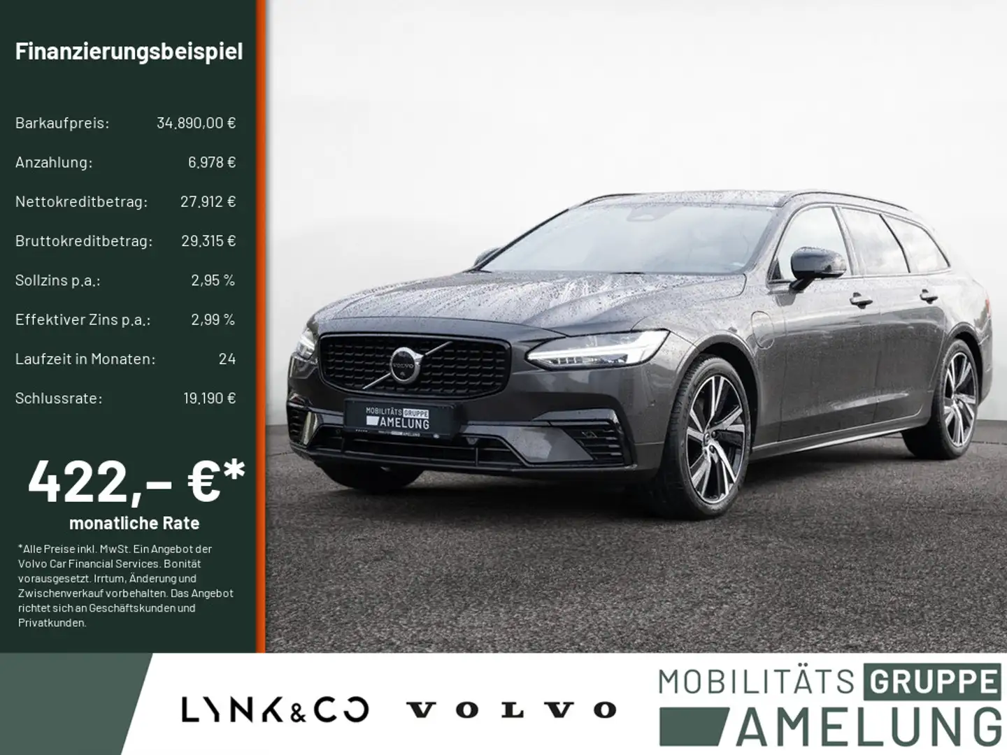 Volvo V90 Recharge T6 AWD R-Design LED PANO 360° Grau - 1