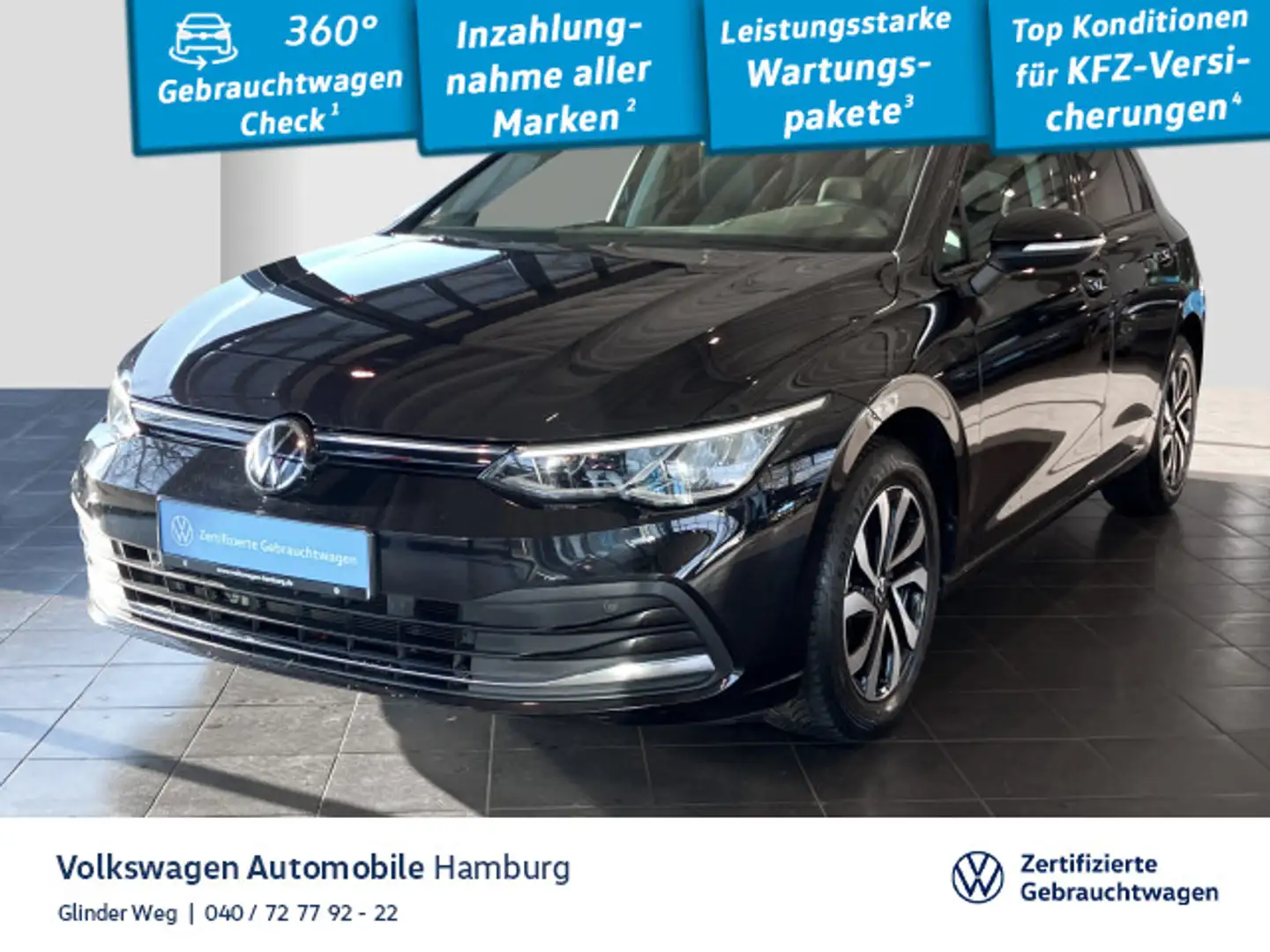 Volkswagen Golf VIII 1.0 TSI Active PDC LED Navi Sitzhzg Schwarz - 1