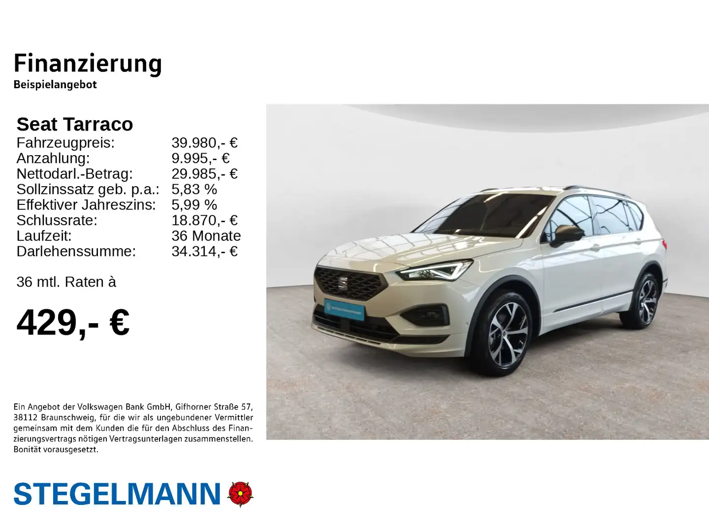 SEAT Tarraco Seat Tarraco FR 2.0 TDI DSG AHK Navi Kam Weiß - 2