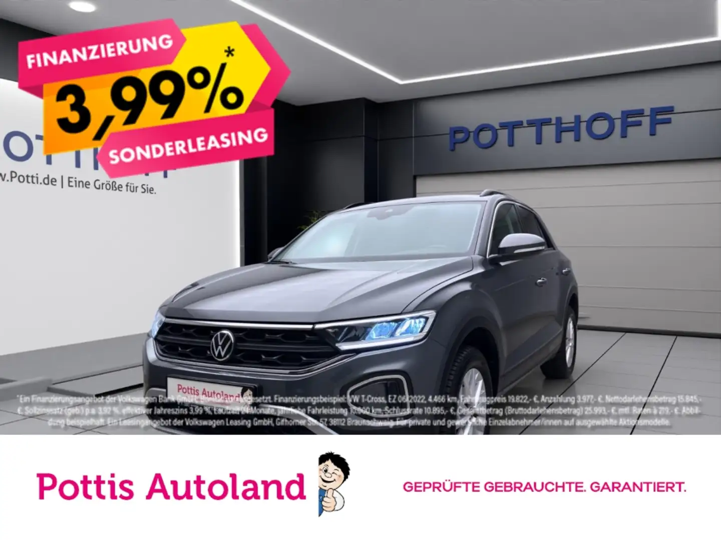 Volkswagen T-Roc 1.0 TSI LIFE NAVI KLIMA SITZHZG PDC Grau - 1