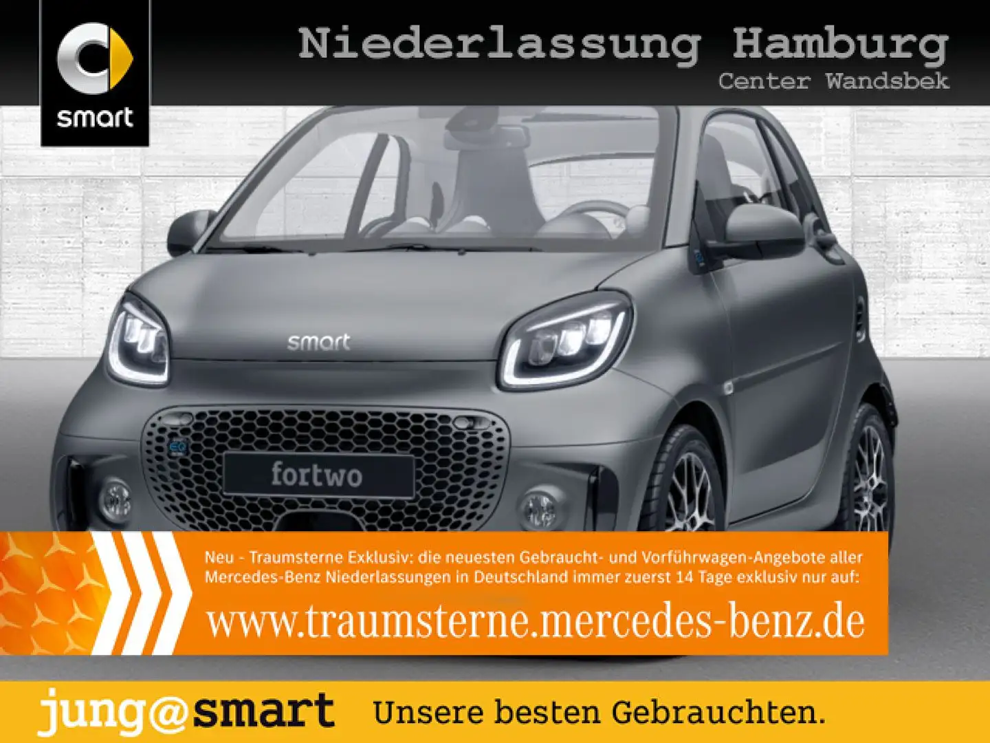 smart forTwo EQ 60kWed prime SHZ Pano PDC+Kamera JBL Grau - 1