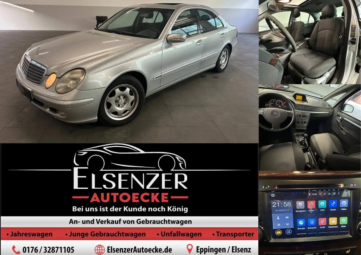 Mercedes-Benz E 220 E Limousine E 220 CDI#PDC#Navi#Schiebedach Silber - 1