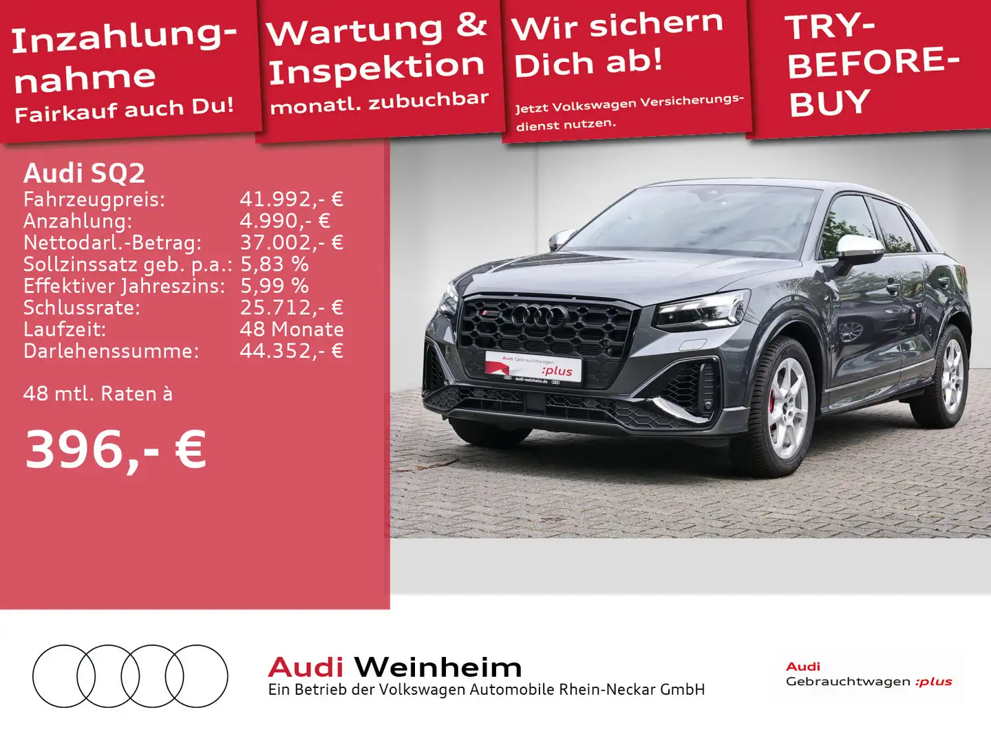 Audi SQ2 TFSI quattro GAR.2029  Black-Paket Plus Matr Grau - 1