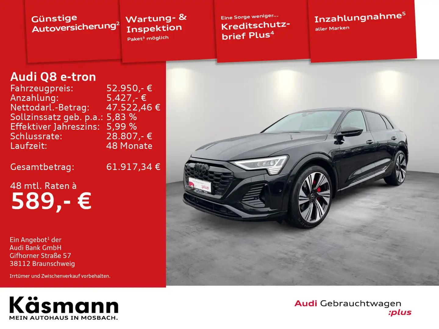 Audi Q8 e-tron S line 50 qu EDITION S line AHK PANO Schwarz - 2
