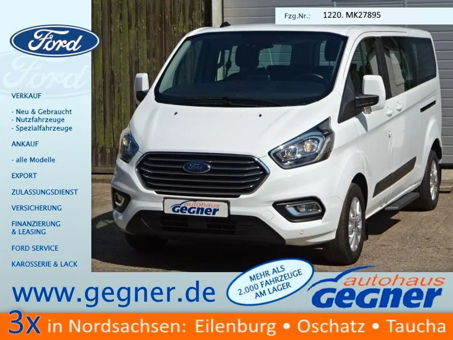 Ford Tourneo Custom 130PS L2 Trend Navi Kamera 8-Sitz Weiß - 1