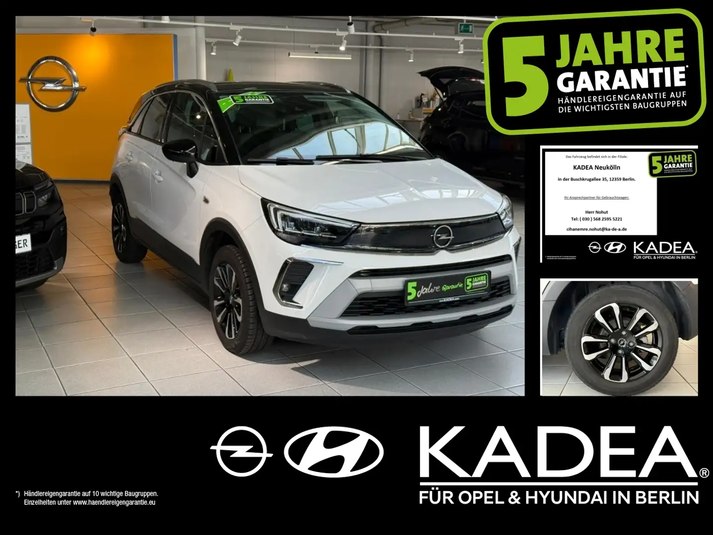 Opel Crossland 1.2 LED,PDC,AGR,Lenk+Sitzheizung,KlimaA Weiß - 1