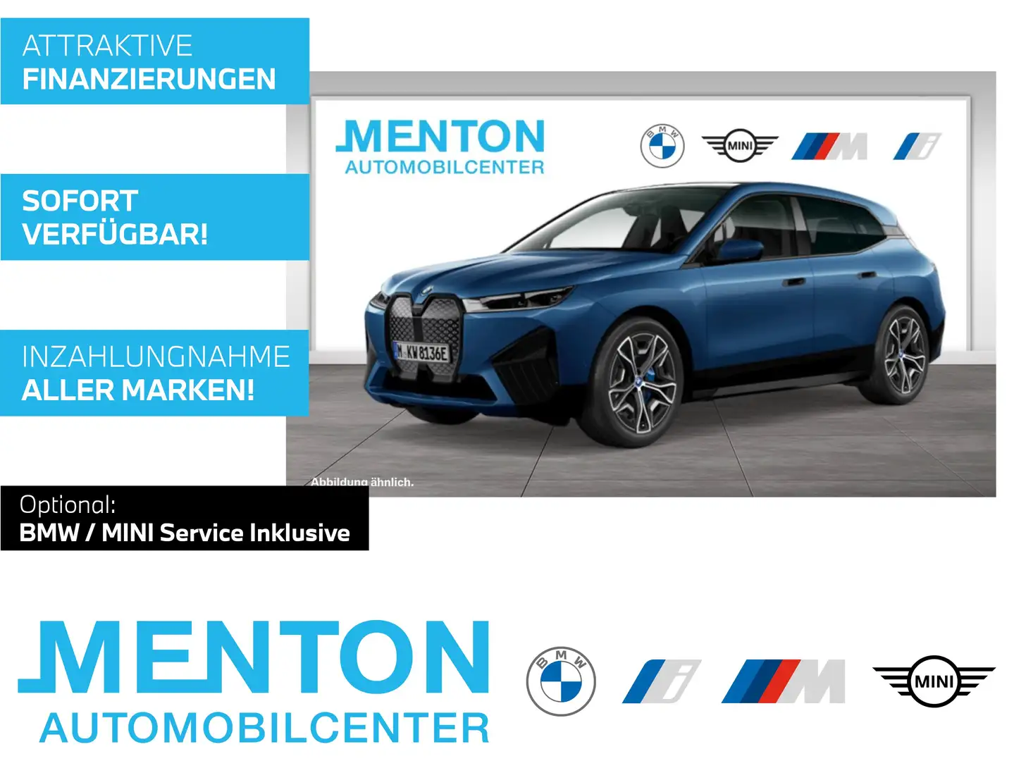 BMW iX xDrive50 Sportpaket/Head-Up/HiFi/DAB/LED Blau - 1