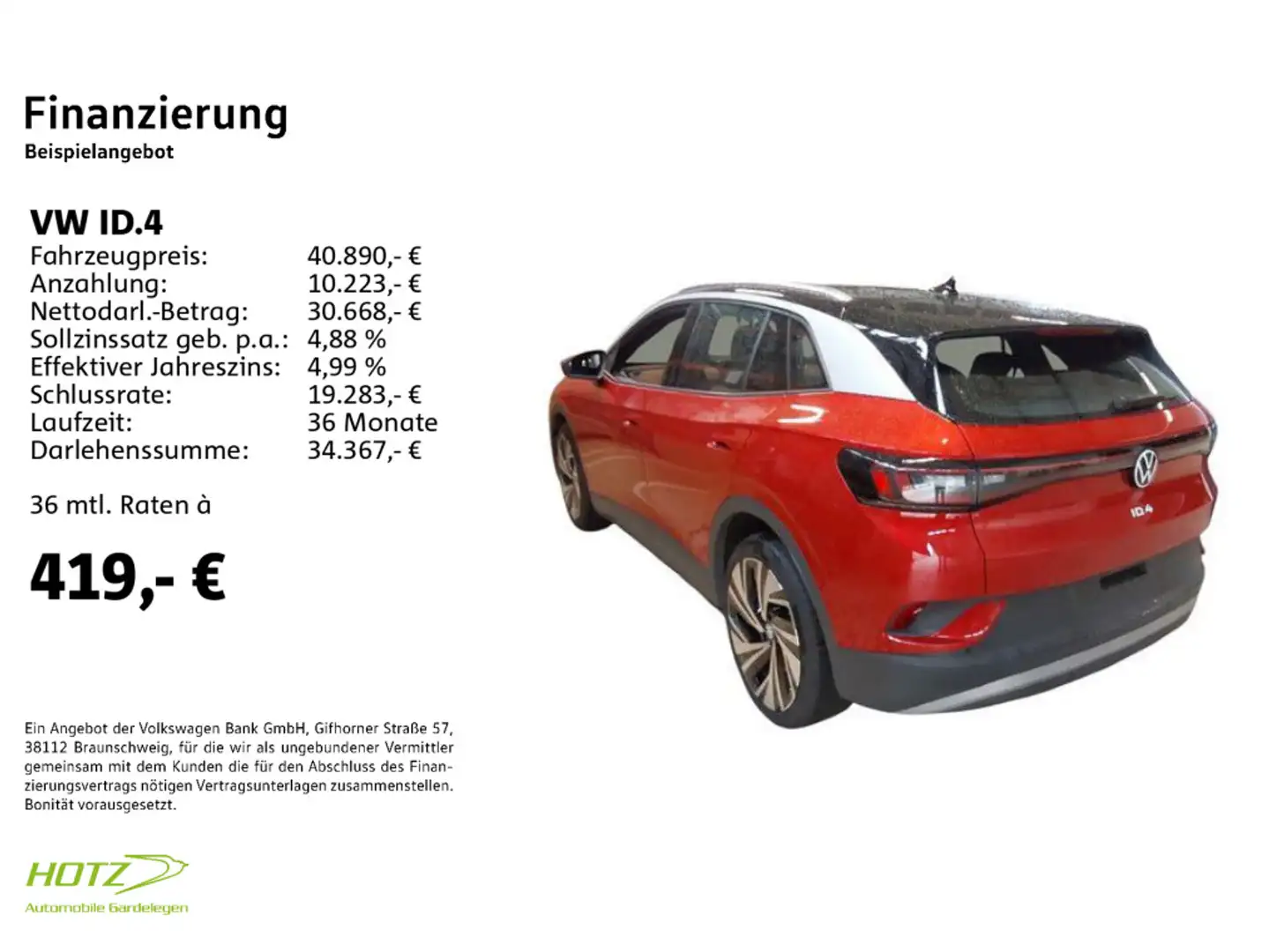 Volkswagen ID.4 Pro Performance AHK/RAER/NAVI/SITZH Czerwony - 2