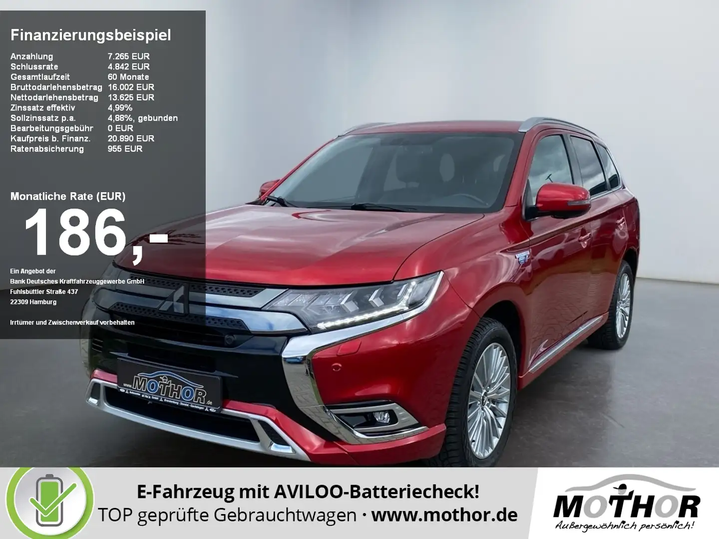 Mitsubishi Outlander Plus Spirit PHEV TEMP KAM360 SHZ NAV Rouge - 1