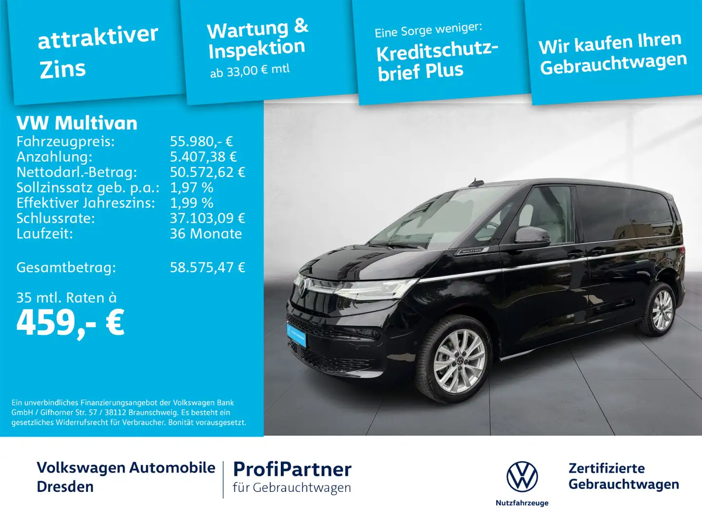 Volkswagen T7 Multivan T7 Multivan Style IQ-LED NAV AHZV ACC KAMERA Noir - 1