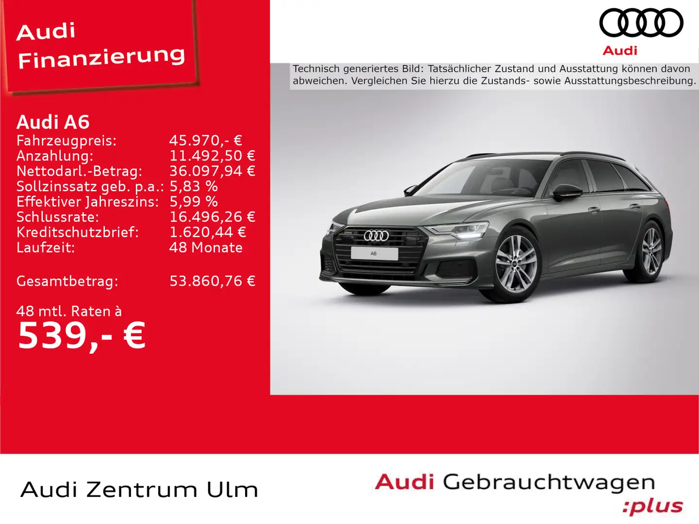 Audi A6 S line 50 TDI Avant quattro AHK HD-UP NAV 19" Grau - 1