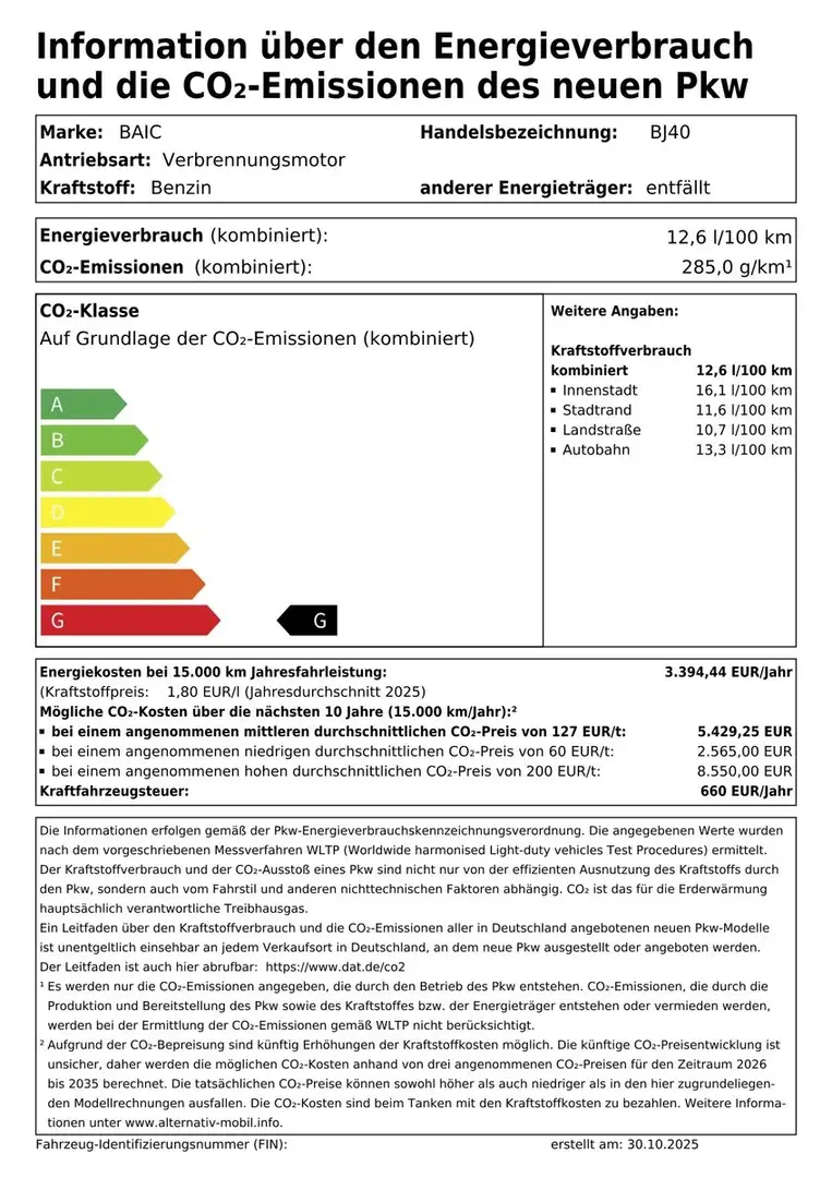BAIC BJ40 2.0 AT 4WD+3Jahre Garantie Leder+Klimaauto Naranja - 2