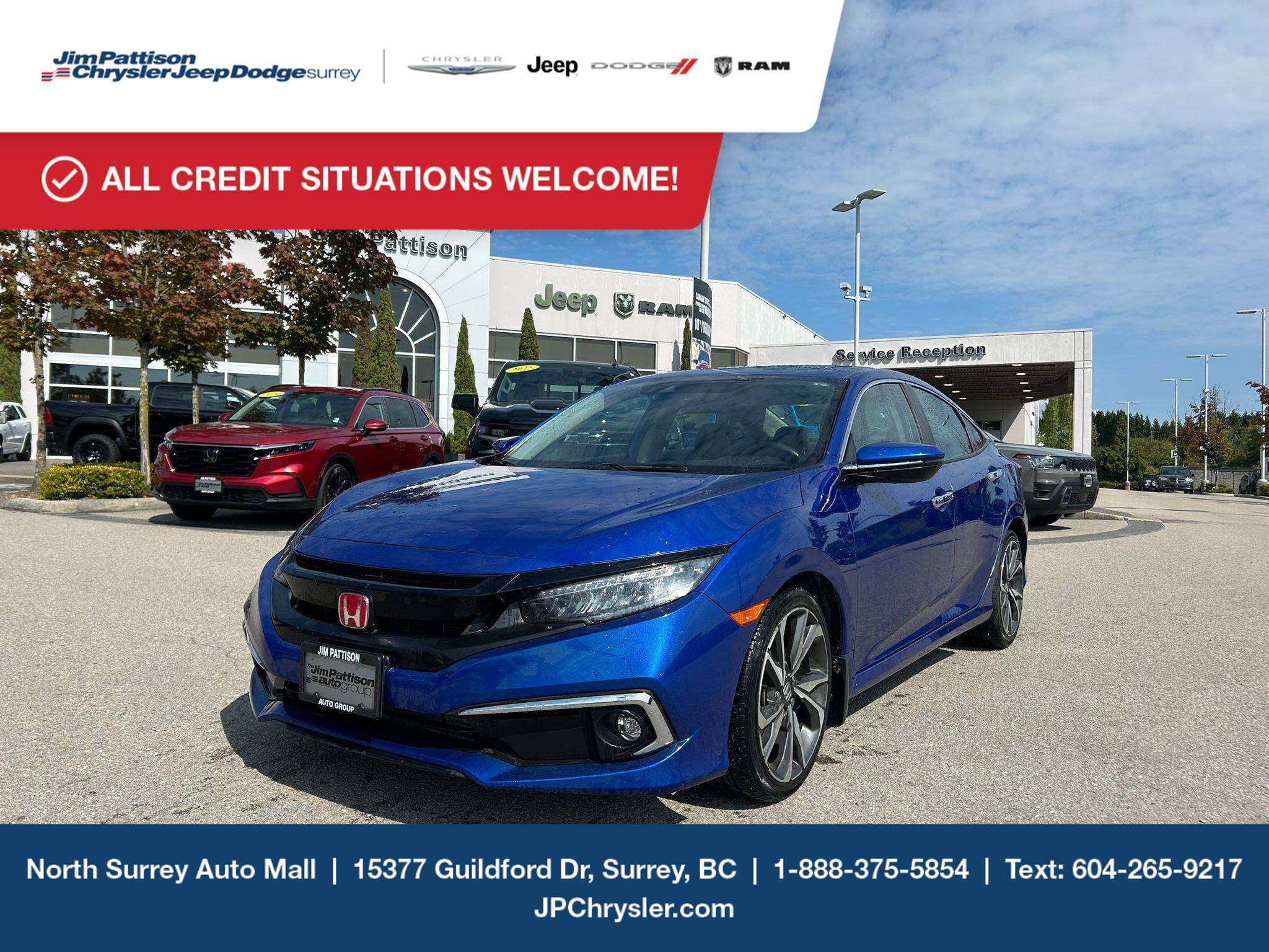 Blue 2020 Honda Civic Sedan Front-Wheel Drive Automatic