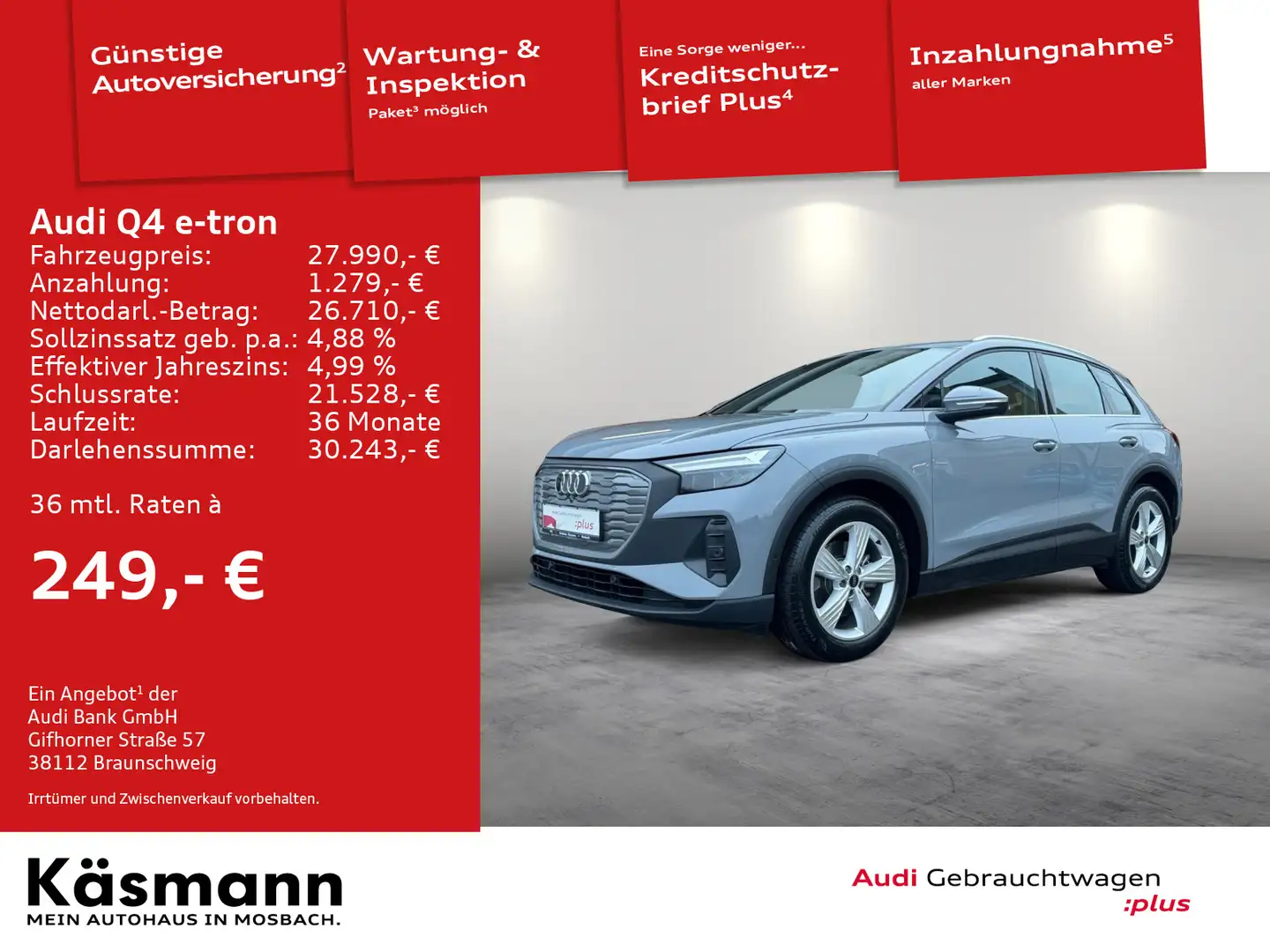 Audi Q4 e-tron 35 LED KAM ACC SHZ SMARTPHONEINTER Grau - 1