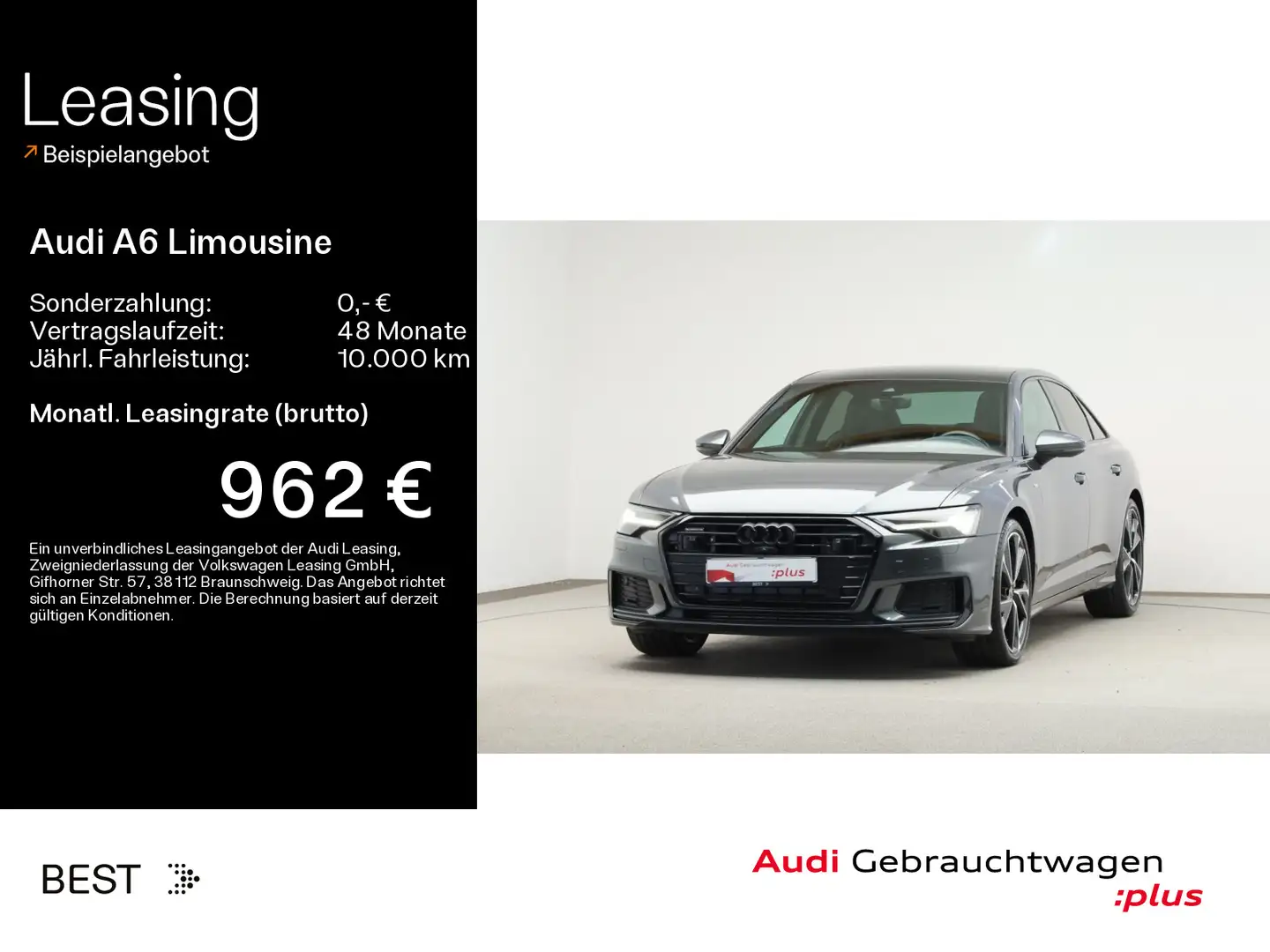 Audi A6 2 x S line 55 TFSI HUD*Matrix*Pano Grau - 1