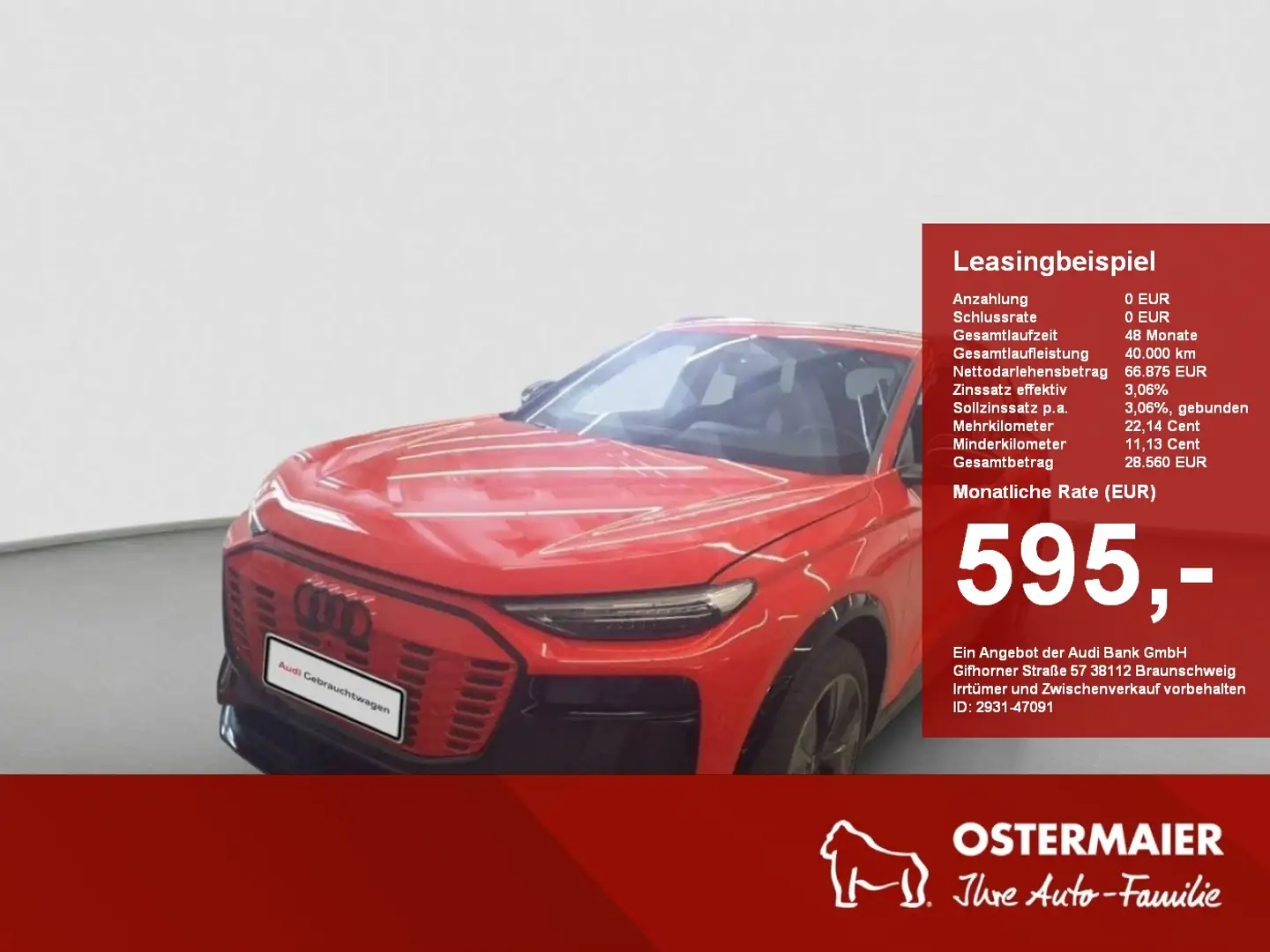 Audi Q6 e-tron e-tron S-LINE PERFORMANCE 306PS AHK.PANO.SITZLUFT. Rouge - 1