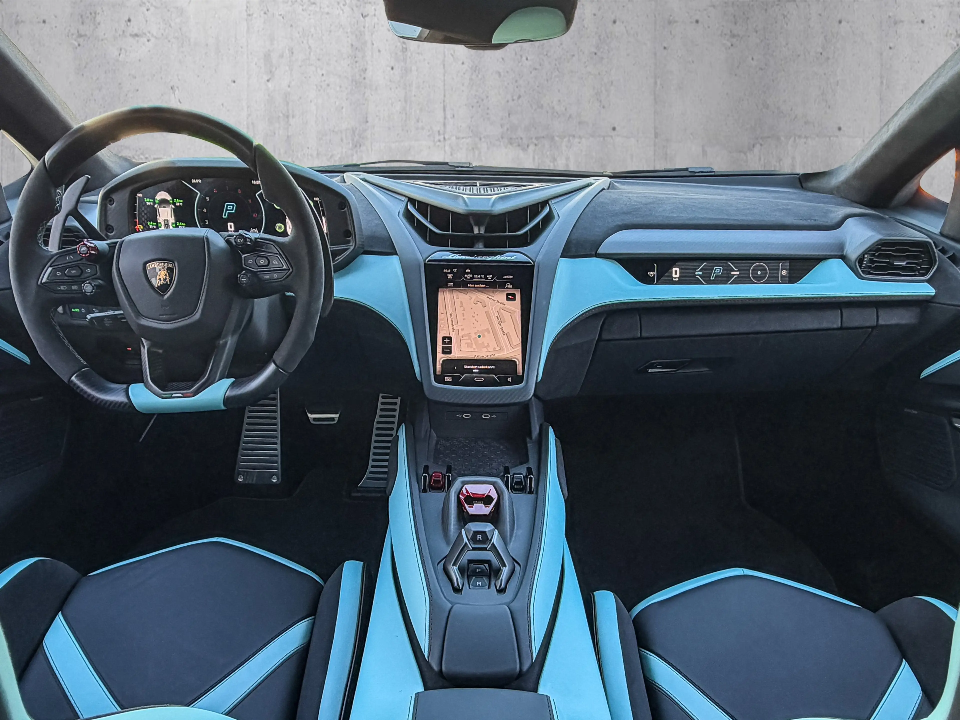 Lamborghini Revuelto Celeste Fedra, Passenger Display — photo 7