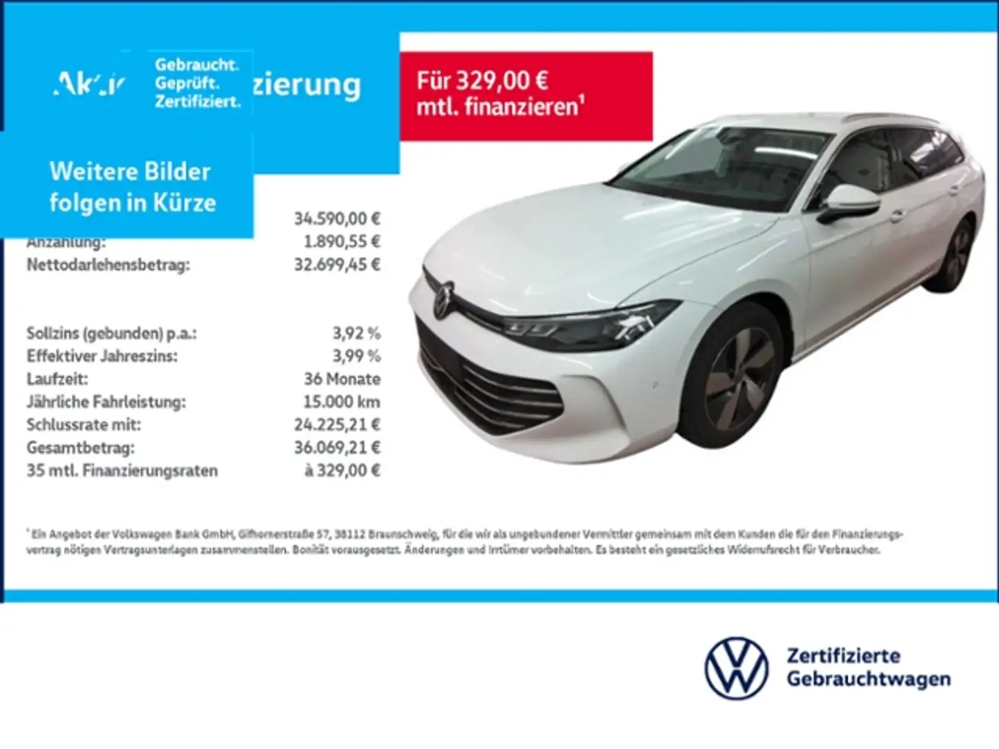 Volkswagen Passat Variant 1.5 eTSI Business DSG (CJ5) KLIMA, NAVI, LED, AH Weiß - 1