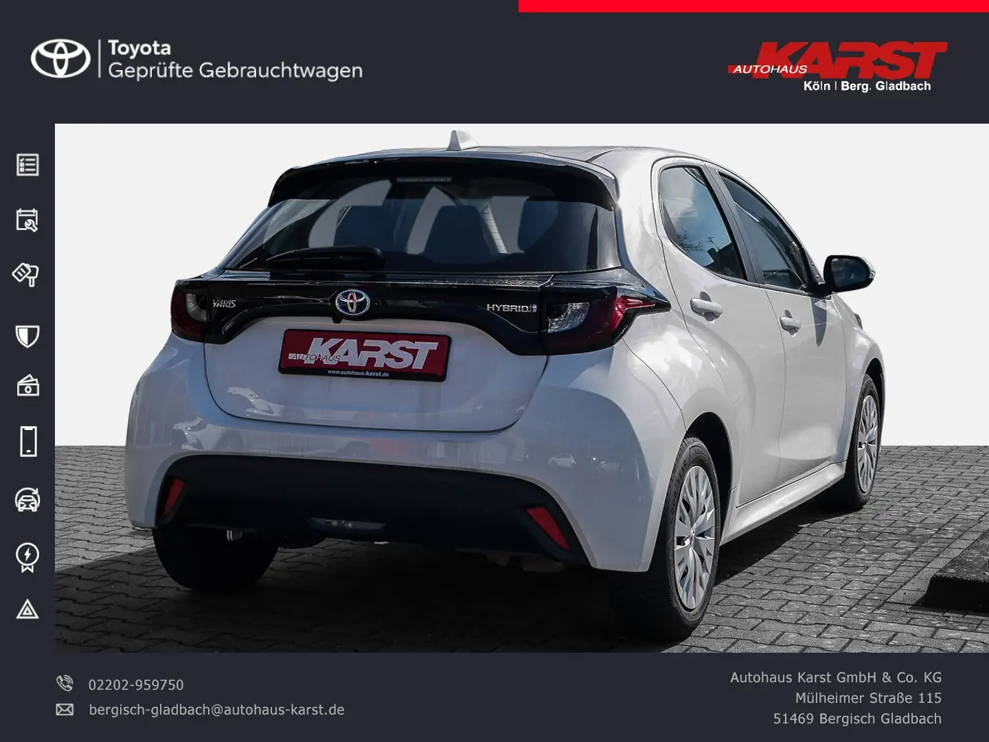 Toyota Yaris Hybrid Business Edit. CarPlay/AndroidAuto Biały - 2
