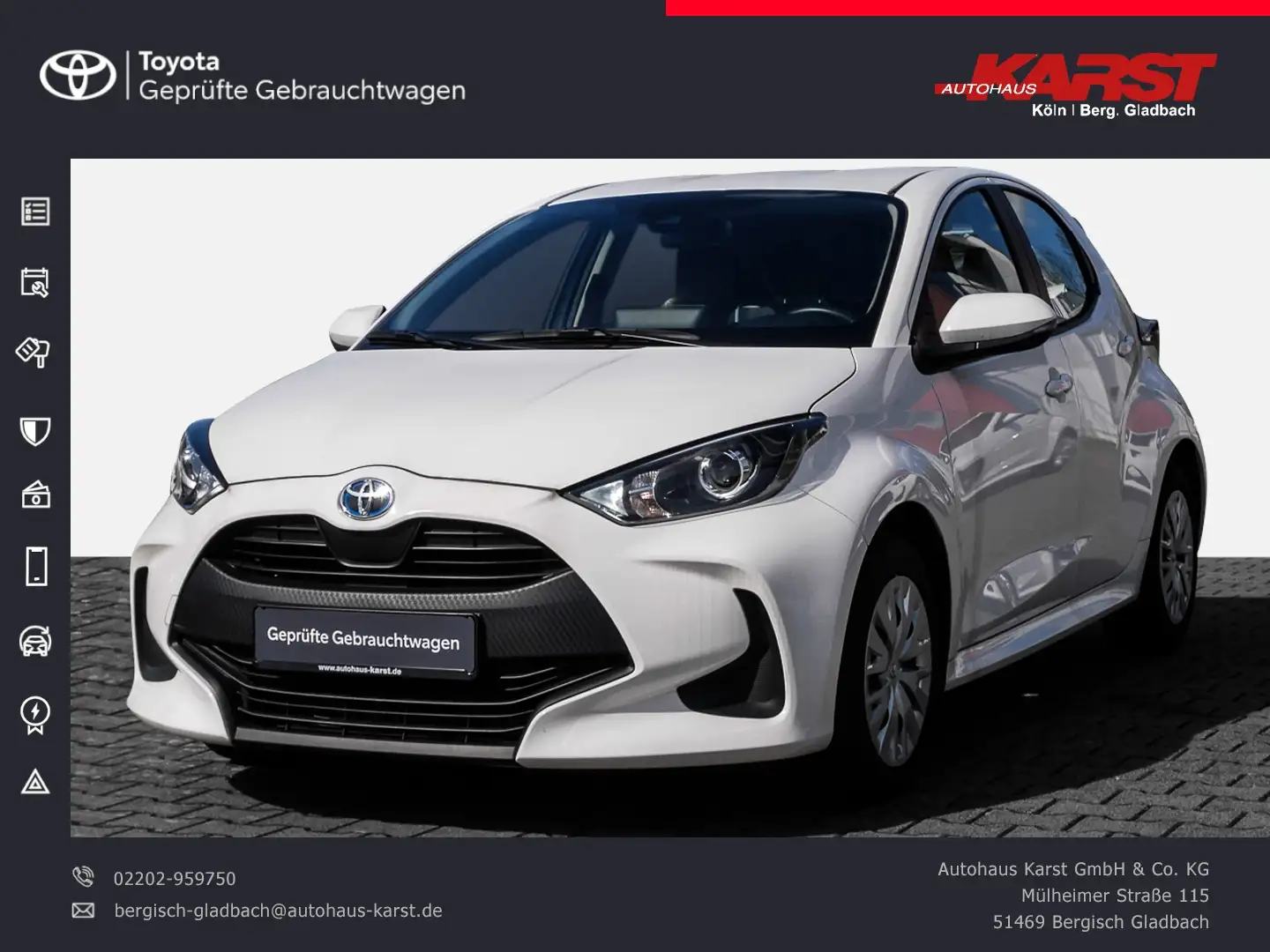 Toyota Yaris Hybrid Business Edit. CarPlay/AndroidAuto Alb - 1