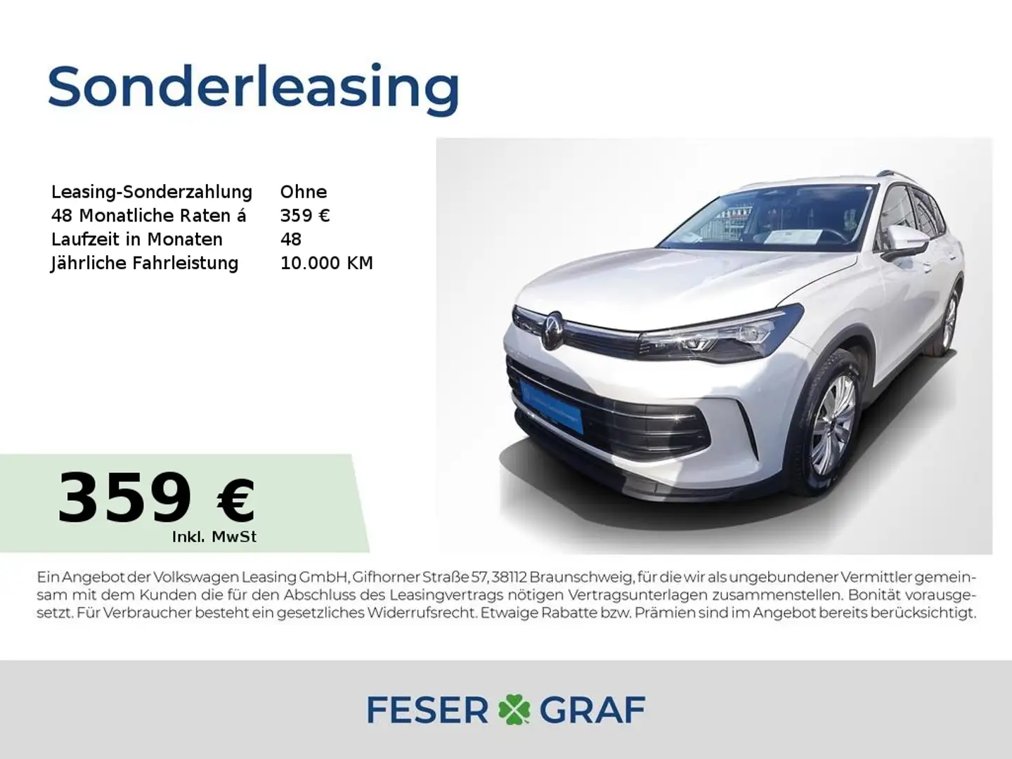 Volkswagen Tiguan 1.5 eTSI Life DSG 360° ACC AHK Matrix Navi Sitzh. Blanc - 1