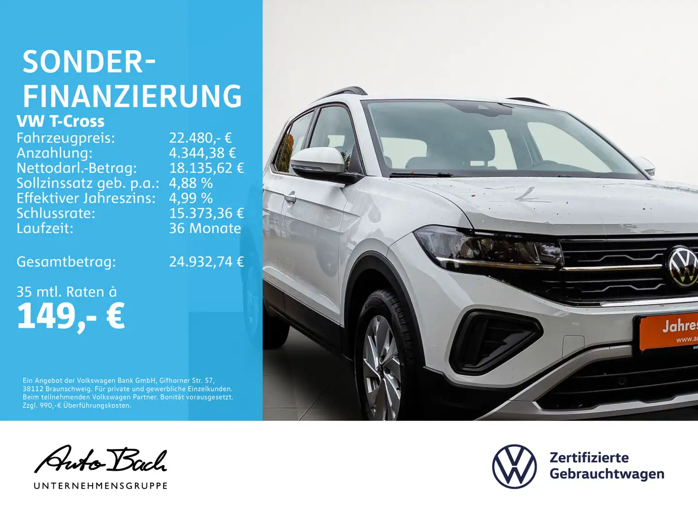 Volkswagen T-Cross 1.0 TSI Life Navi LED Digital Cockpit AC Blanc - 2