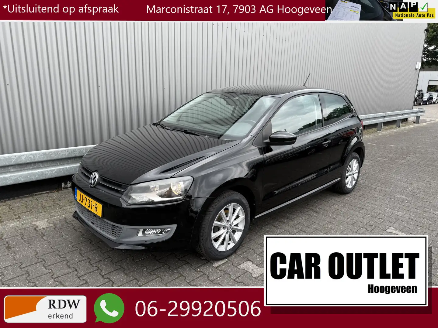 Volkswagen Polo 1.2-12V Trendline 3Drs Nw APK Airco LM --Inruil Mo Zwart - 1