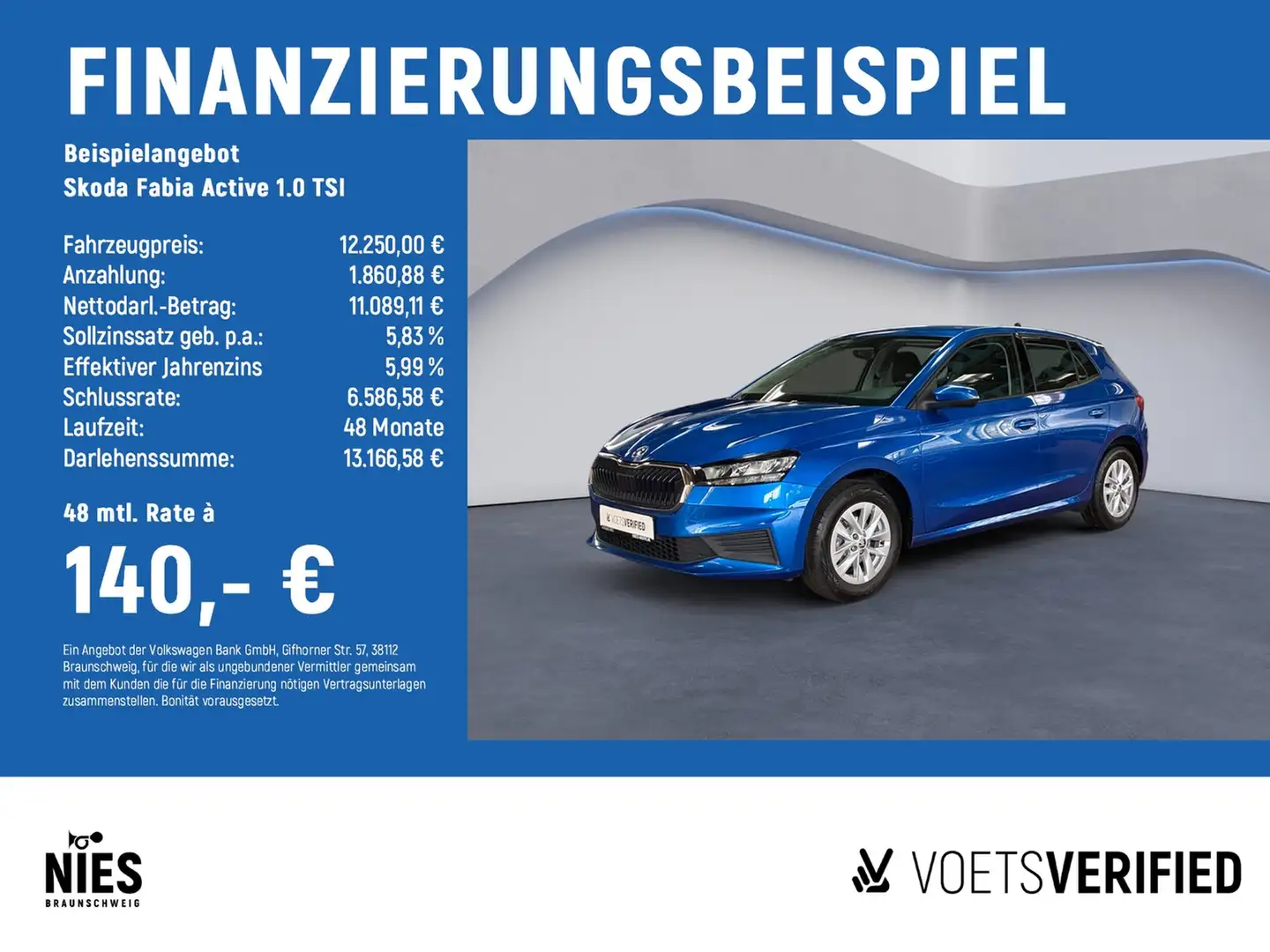 Skoda Fabia Active 1.0 TSI PDC H+App-Connect+LED Blau - 2