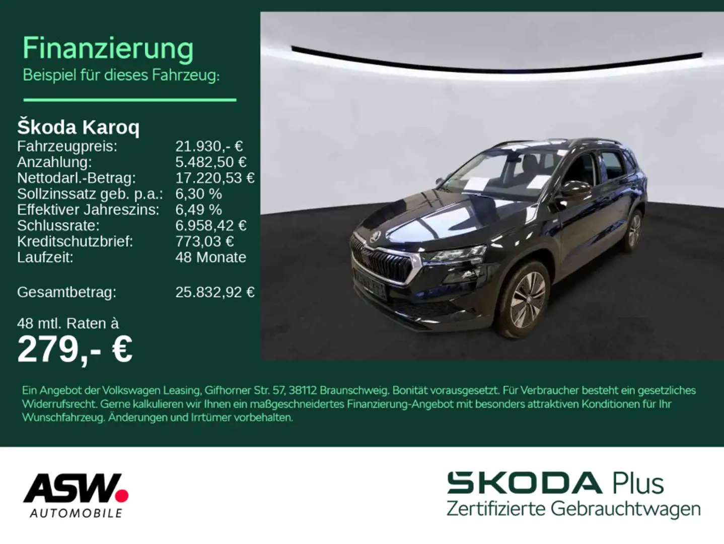 Skoda Karoq Tour 1.0 TSI LED Navi RFK SHZ Stdhzg AHK Schwarz - 1