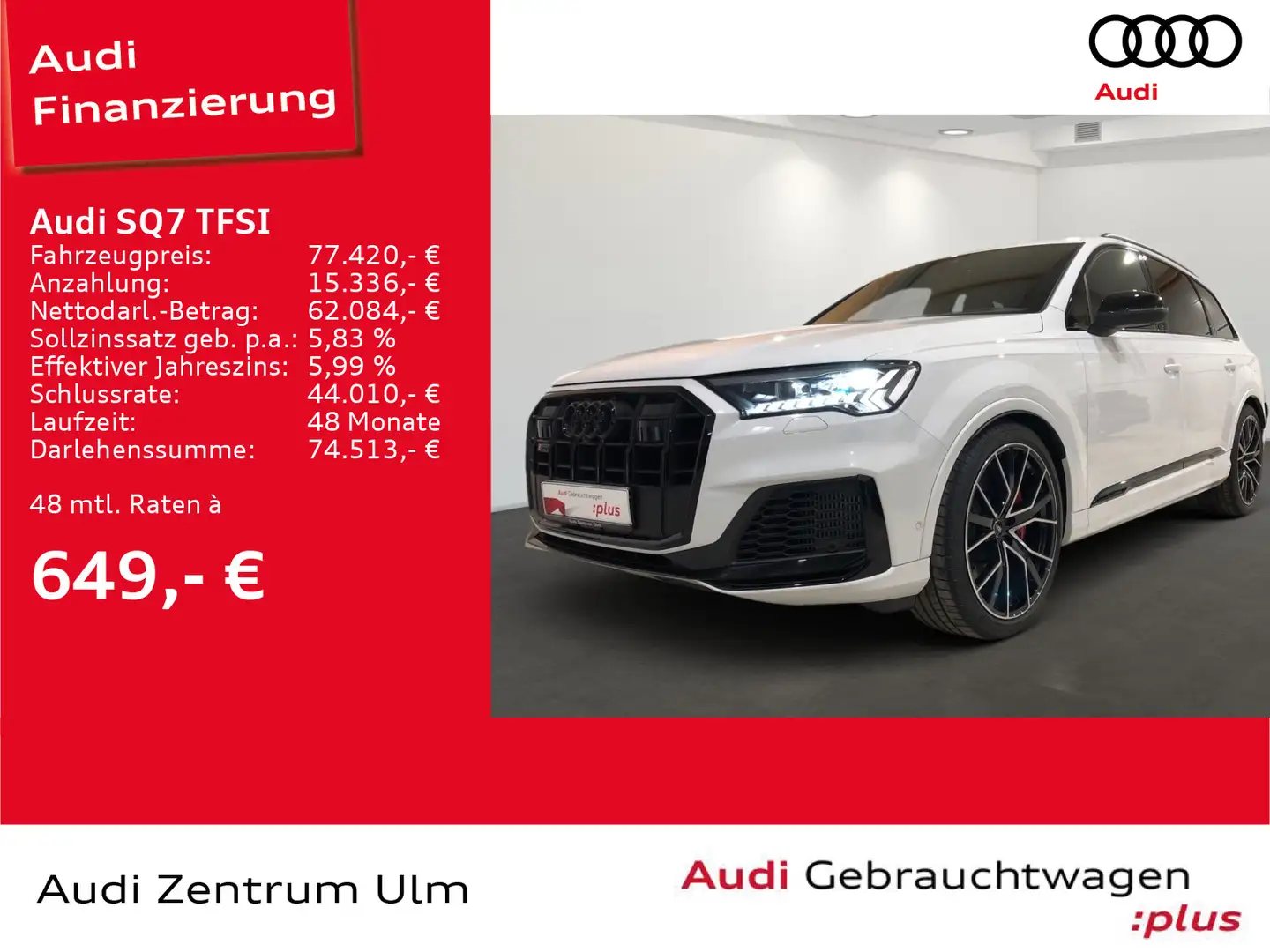 Audi SQ7 competition plus HuD LASER PANO S-SITZE Blanco - 1