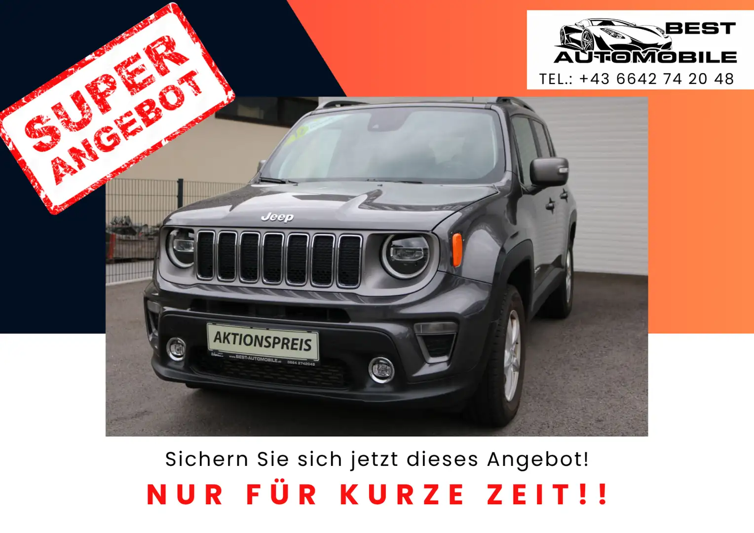 Jeep Renegade 2,0 MultiJet II AWD 6MT 140 Limited Grau - 1