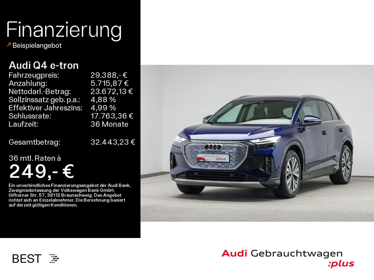 Audi Q4 e-tron 50 qu.advanced SONOS*Assist*Matrix* Blau - 1