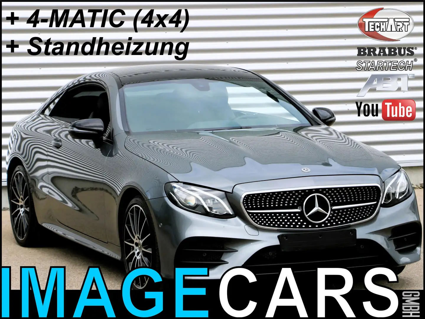 Mercedes-Benz E 220 E 220d 4MATIC AMG COUPE STANDHEIZUNG NIGHT SH PANO Gris - 1
