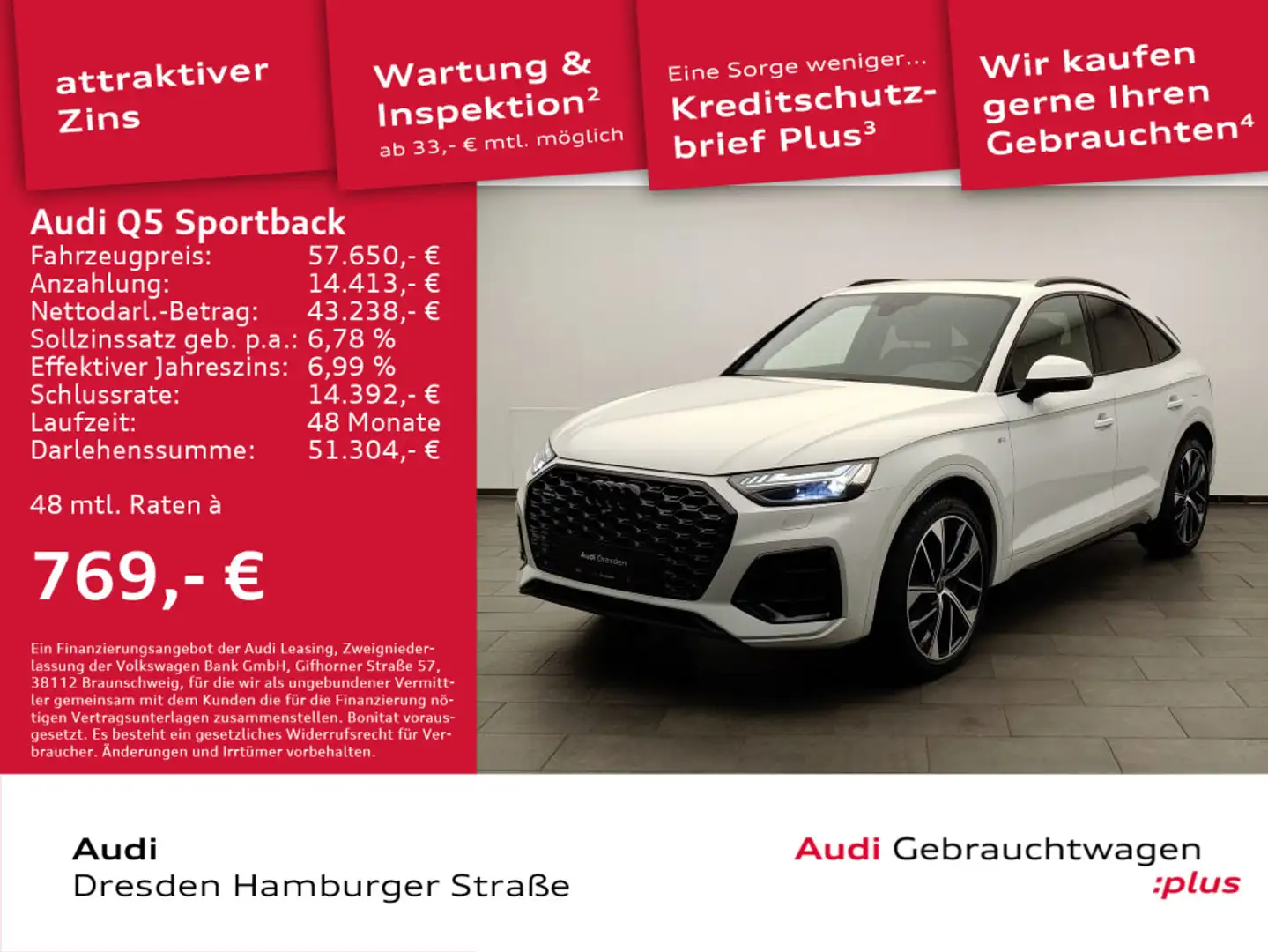 Audi Q5 S line 50 TFSI e quattro S tronic Weiß - 1