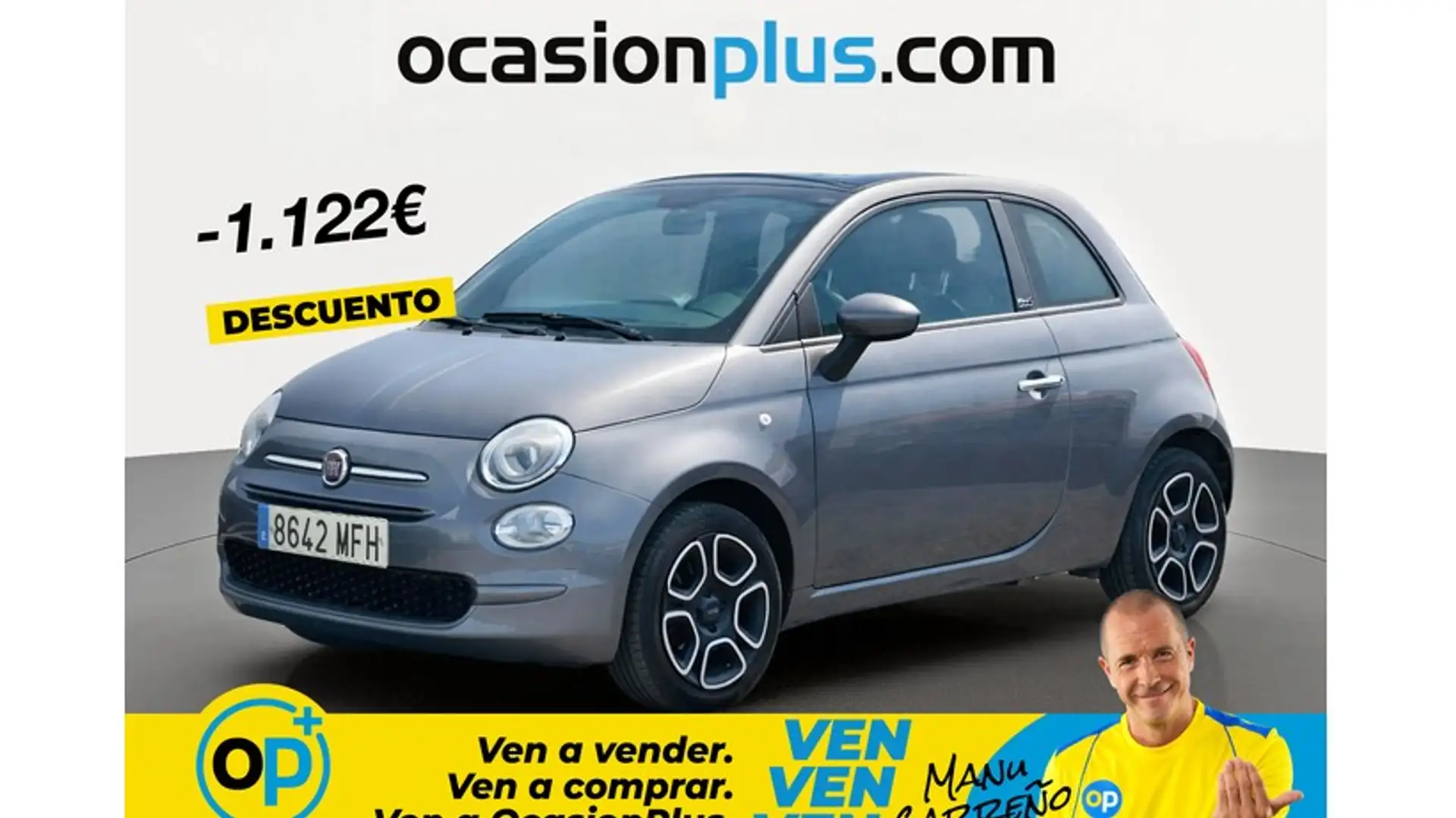 Fiat 500C 1.0 Hybrid Club 52kW Gris - 1