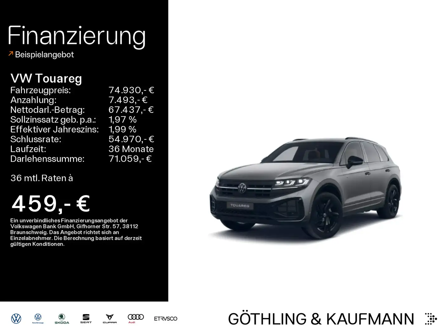 Volkswagen Touareg R-Line 4M 3.0 TDI 210kW*NAVI*PANO*AHK*KA Grau - 1