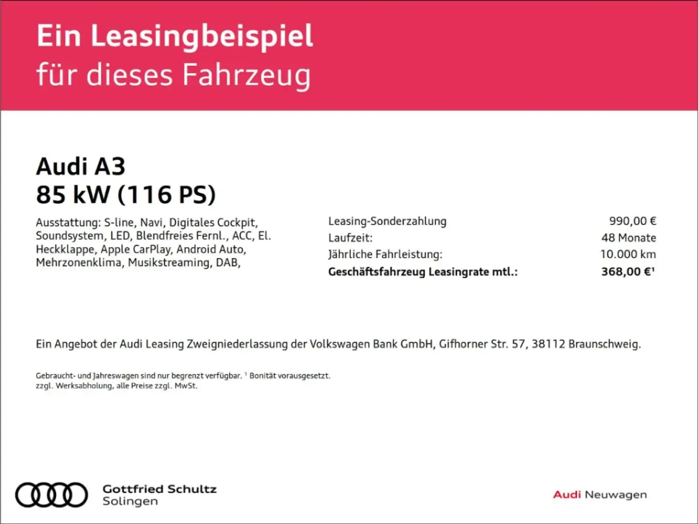 Audi A3 Sportback 30 TFSI LED Navi Rückfahrkamera Assisten Rot - 2