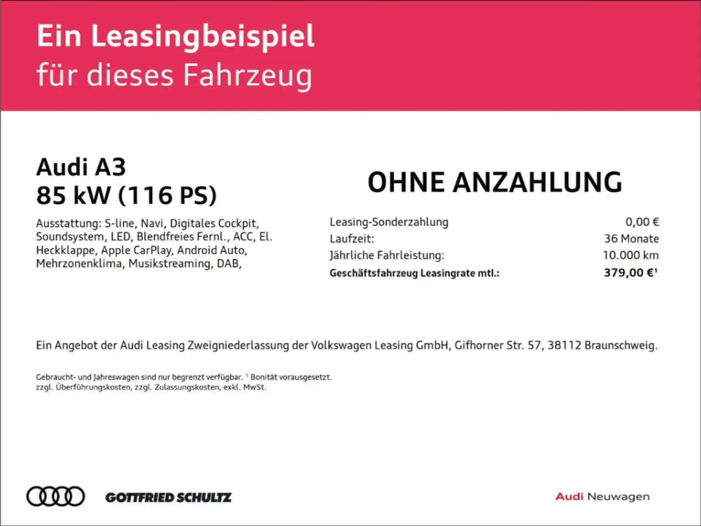 Audi A3 Sportback 30 TFSI LED Navi Rückfahrkamera Assisten Rot - 2