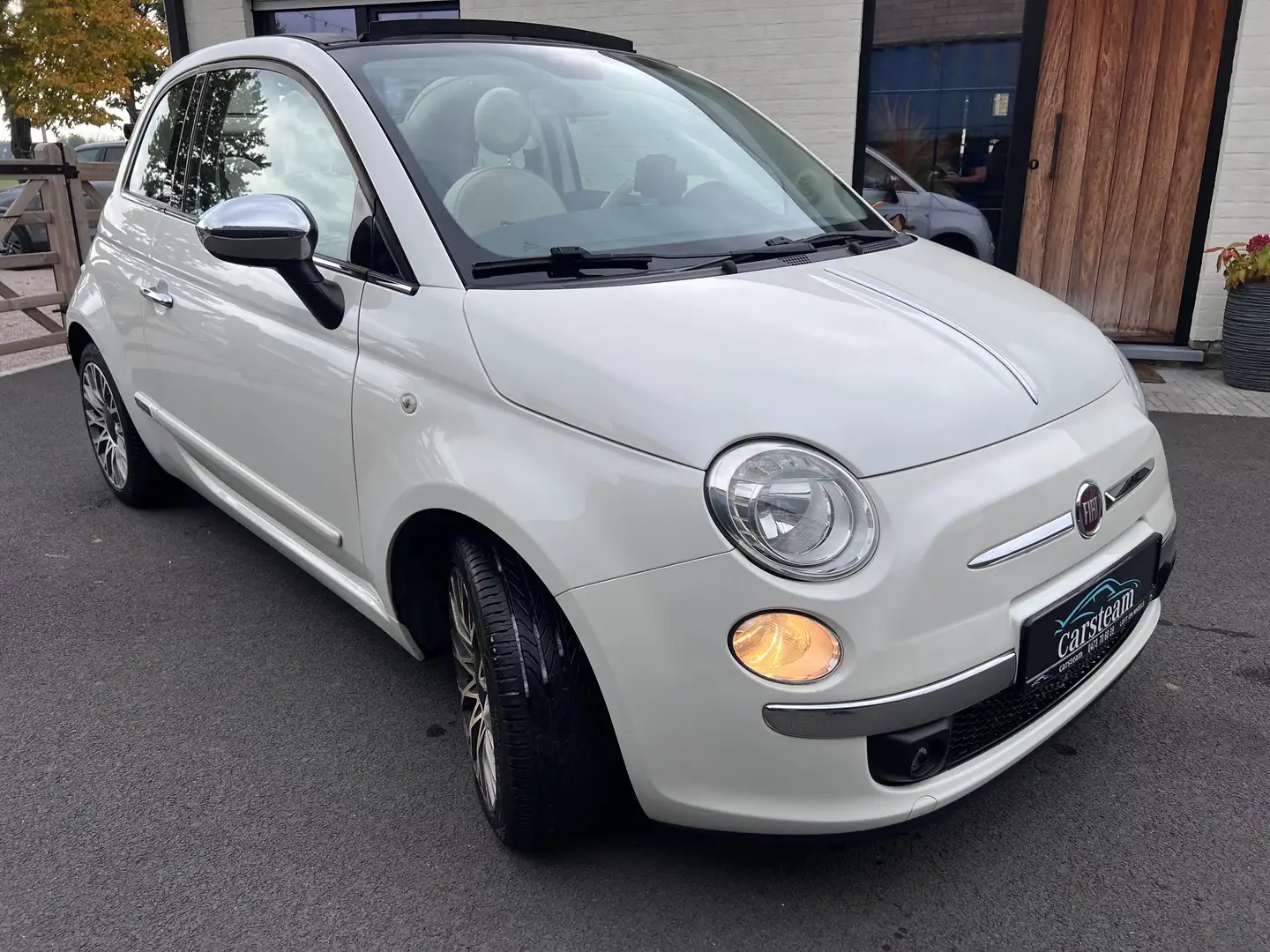 Fiat 500C 1.2i NAVI/AIRCO/PDC/HALF LEDER Wit - 2