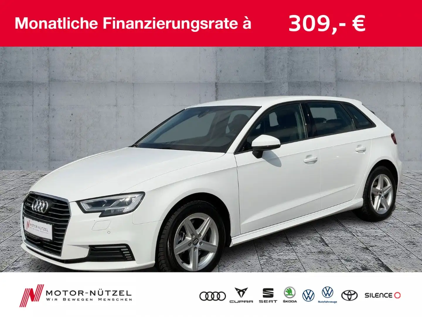 Audi A3 40 e-tron  S-TR LED+NAVI+2xPDC+GRA Weiß - 1