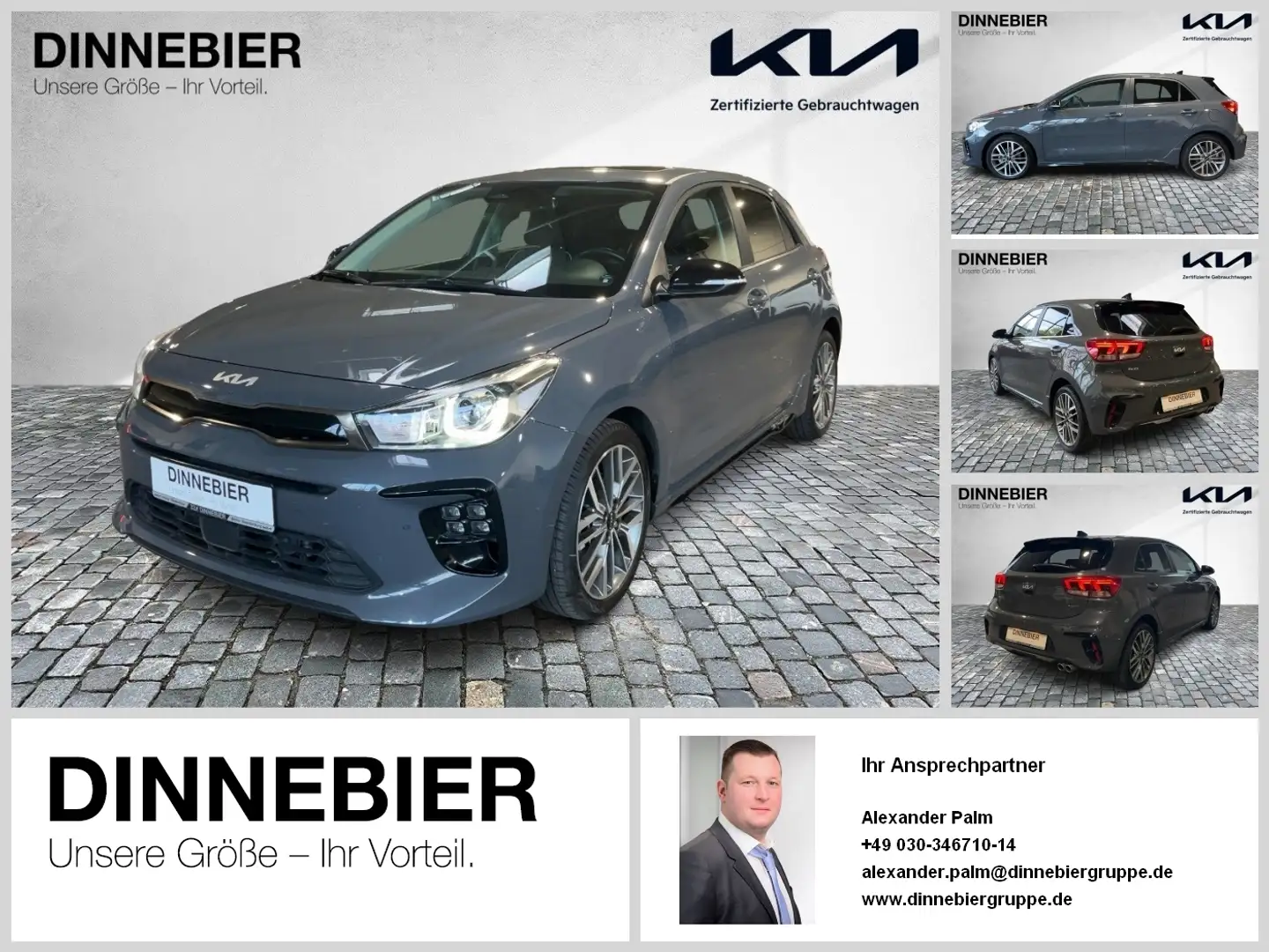Kia Rio 1.0T GT-LINE NAVI+TECH+GD+ACC+CAM+DynLicht ACC+CAM Grigio - 1
