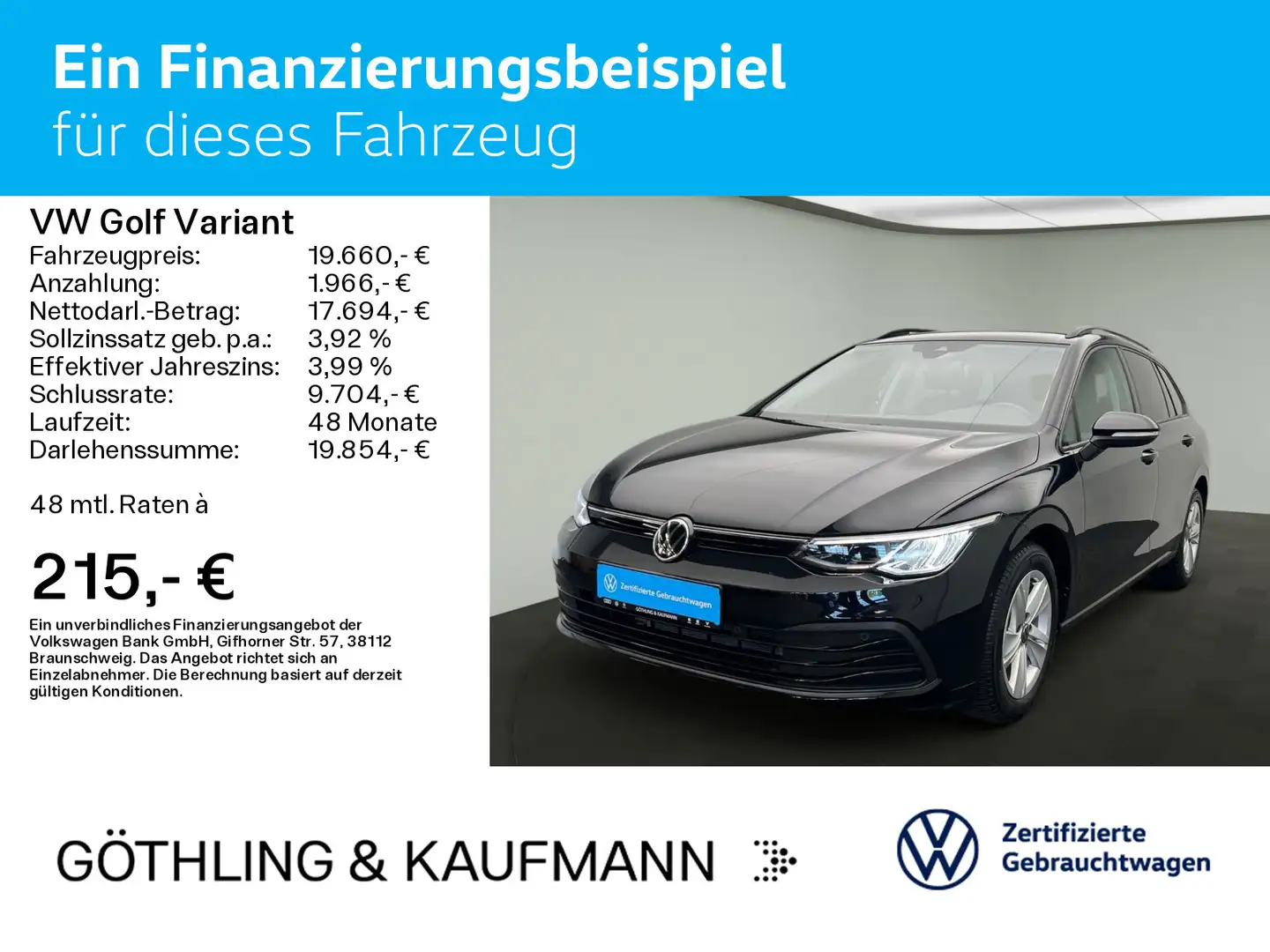 Volkswagen Golf Variant Life 1.0 eTSI 81kW*DSG*NAVI*SHZ*ACC Zwart - 2