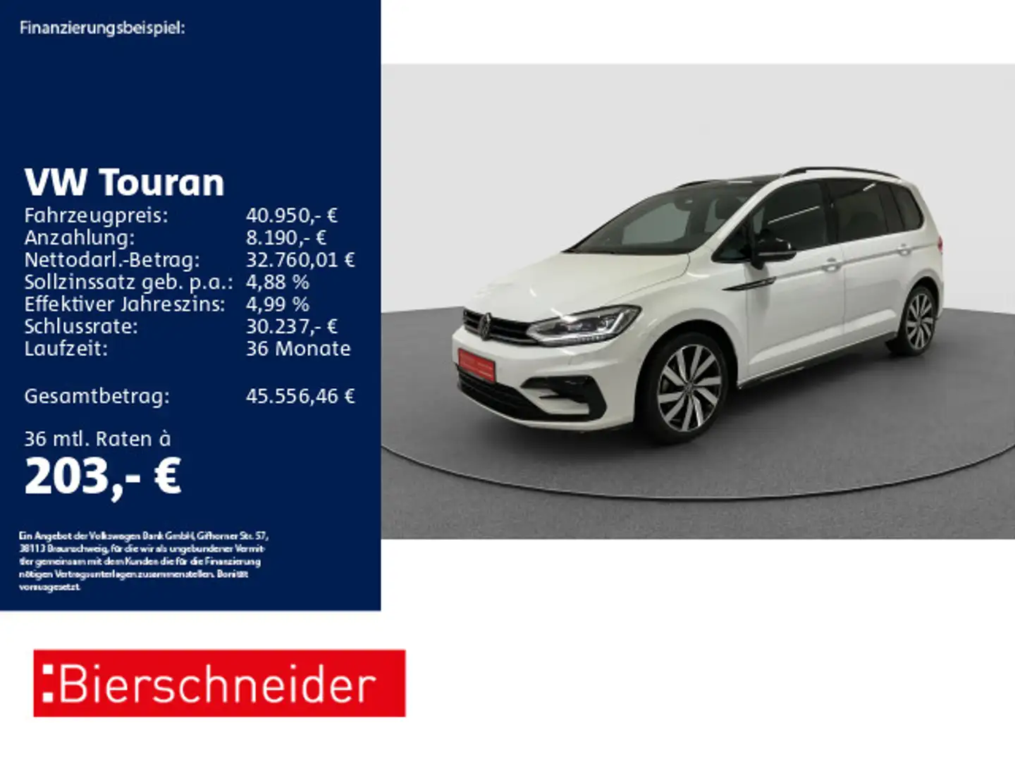 Volkswagen Touran 2.0 TDI DSG R-Line Black 7SITZE AHK STHZ Weiß - 1