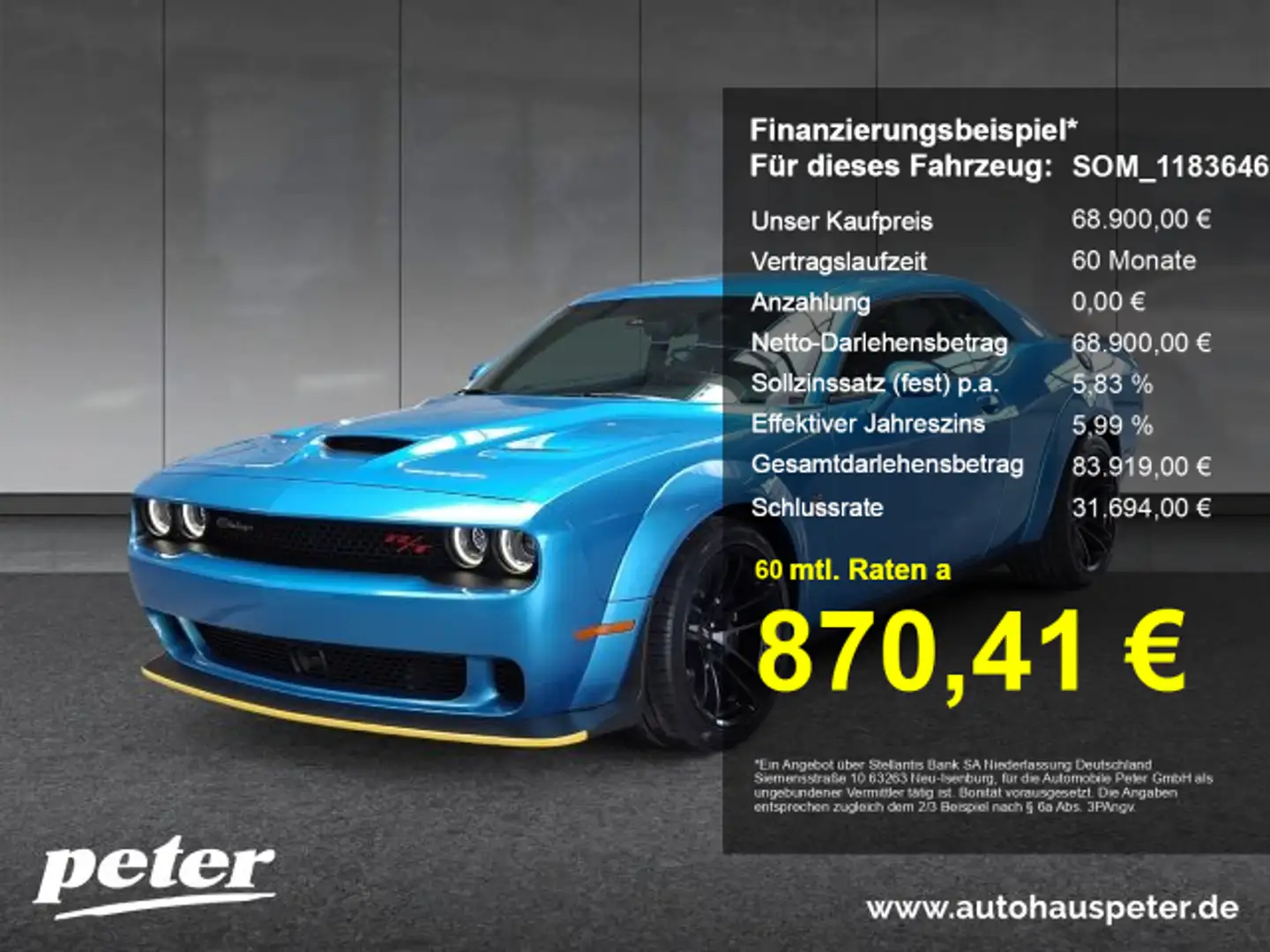 Dodge Challenger Challenger R/T Scat Pack Widebody 6.4 V8 HEMI Bleu - 1