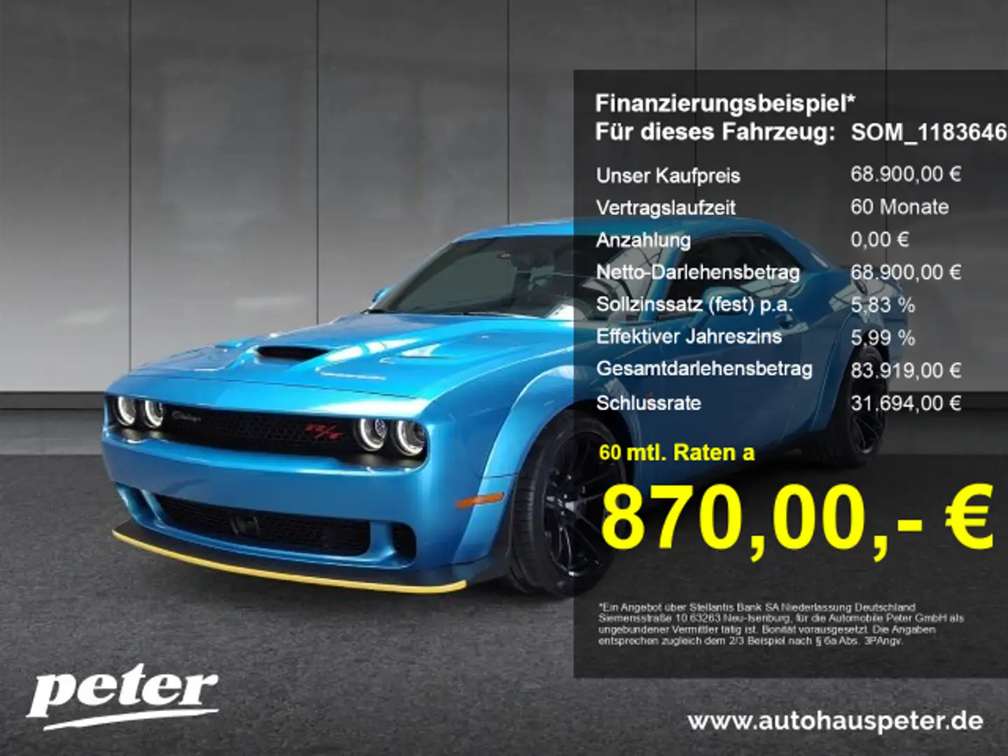 Dodge Challenger Challenger R/T Scat Pack Widebody 6.4 V8 HEMI Modrá - 1