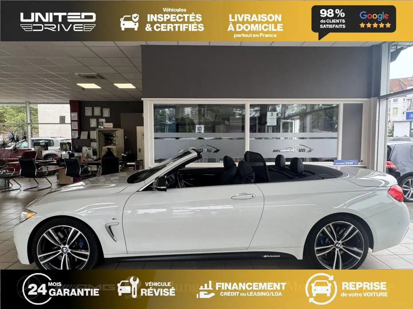 BMW 430 430i Cabriolet M Sport - BVA CABRIOLET F33 F83 430i PHASE 1 Blanc - 2