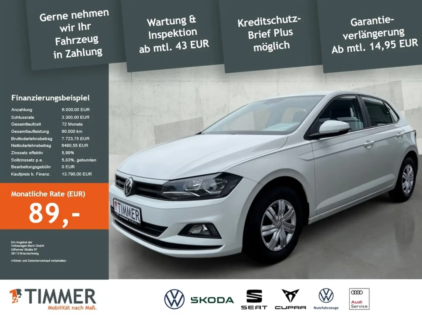 Volkswagen Polo 1.0 TREND *SHZ *KLIMA *TELEFON * Bianco - 2