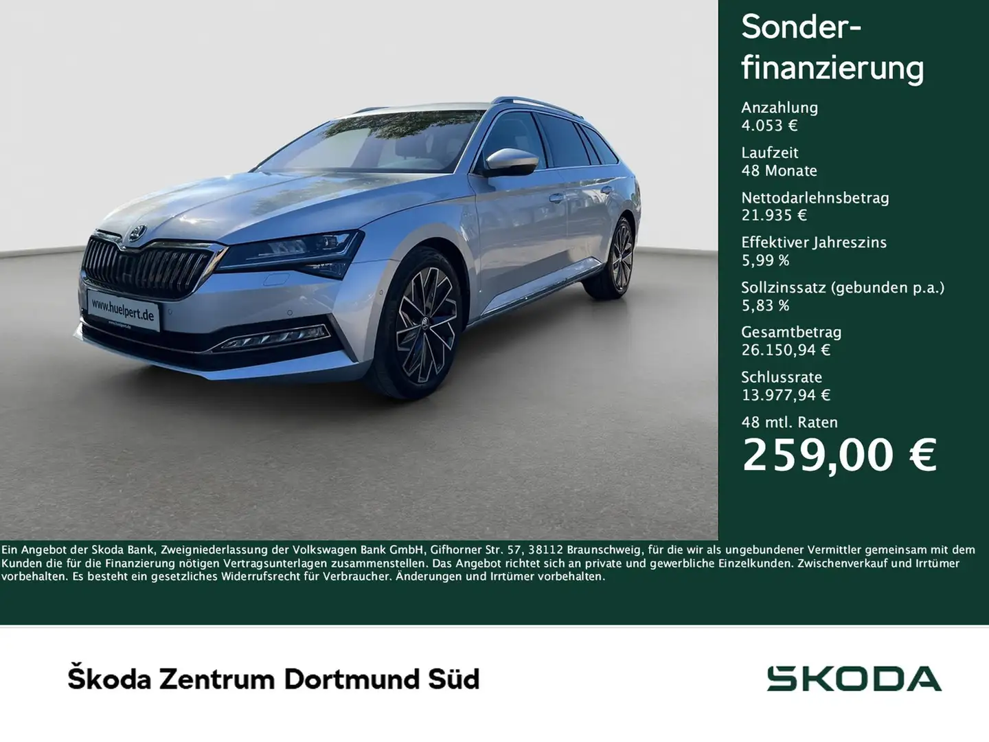 Skoda Superb Combi 2.0 L&K LEDER CAM ACC LM18 E-KLAPPE Silber - 1