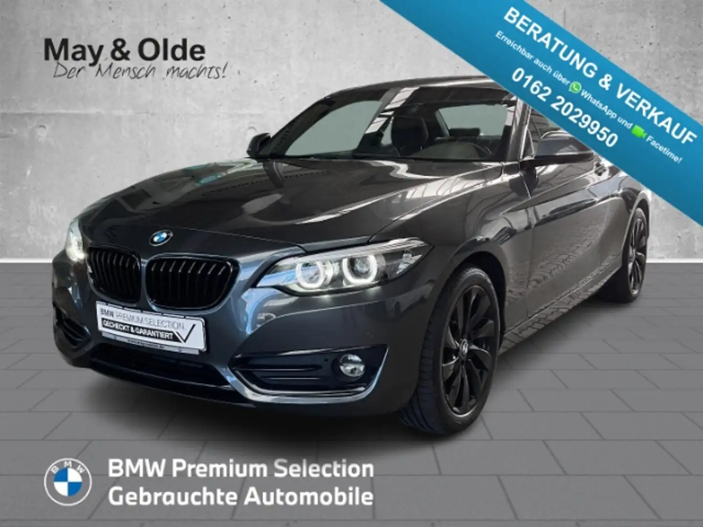 BMW 218 i Coupe Sport Line LED Navi Klima HiFi Glasdach Sp Grau - 1